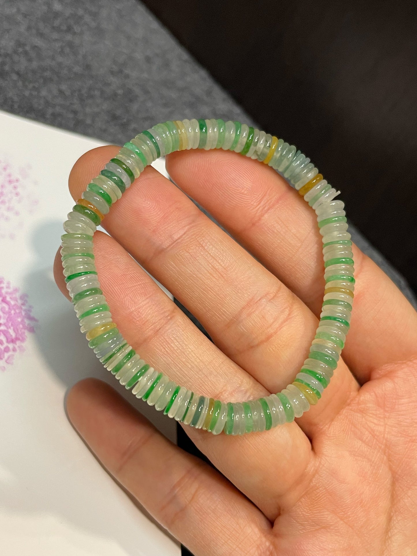 Multicoloured Jadeite Bracelet - Coins (NJBA005)