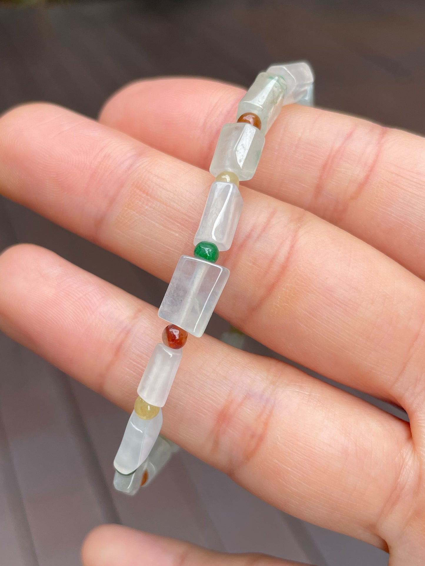 Jadeite Bracelet - Irregular Cubes (NJBA012)