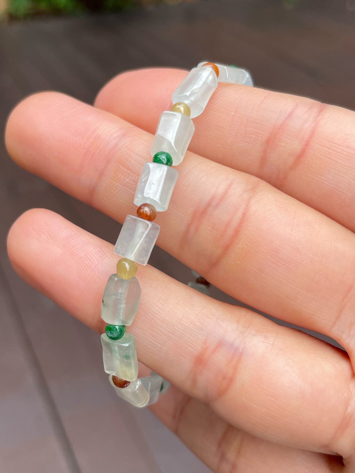 Jadeite Bracelet - Irregular Cubes (NJBA012)