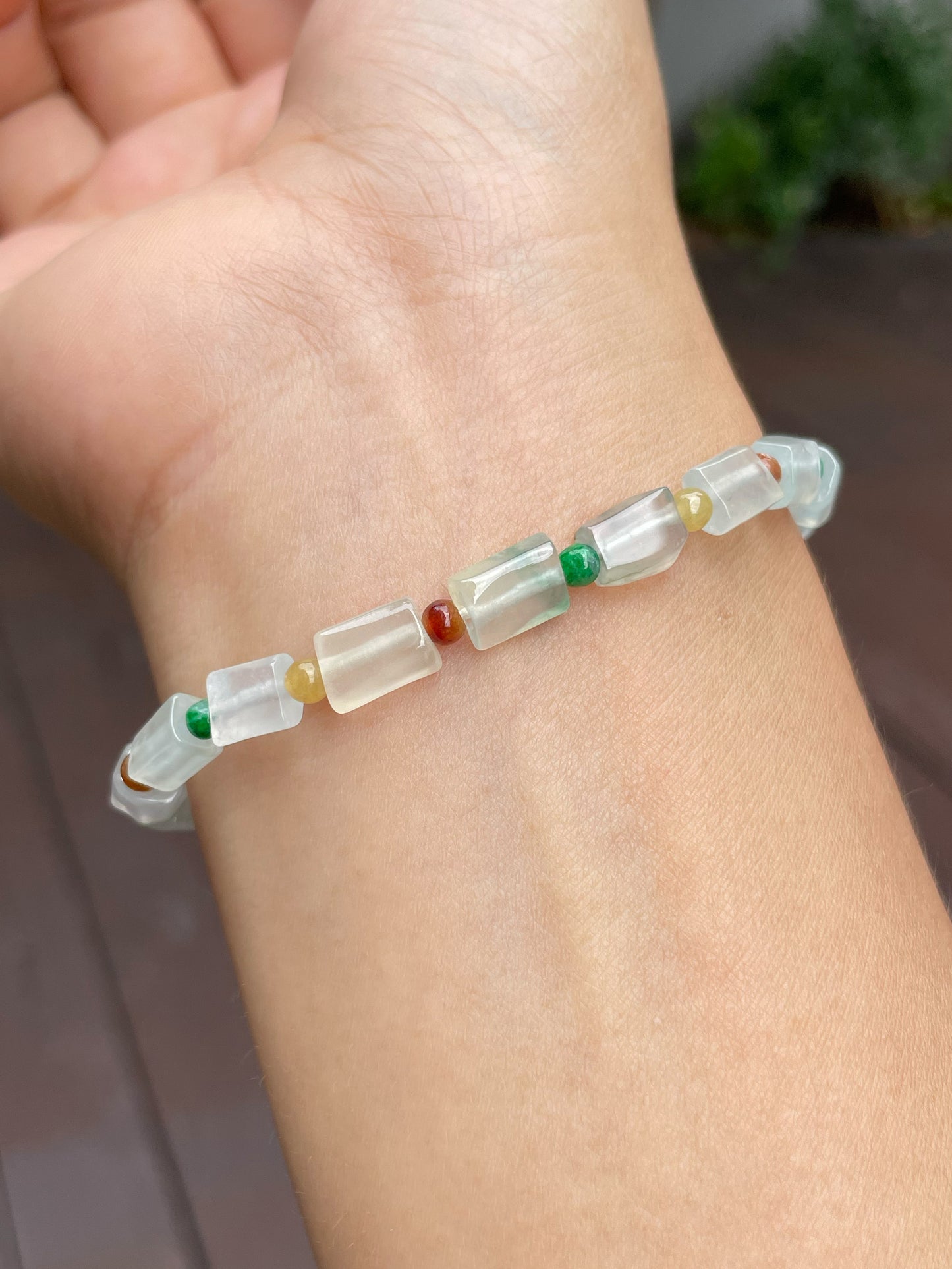 Jadeite Bracelet - Irregular Cubes (NJBA012)