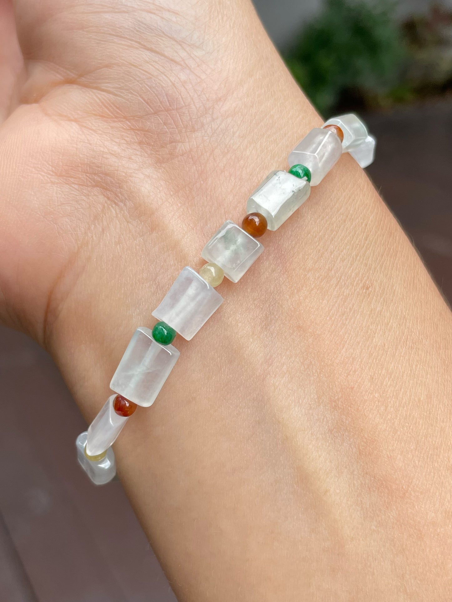 Jadeite Bracelet - Irregular Cubes (NJBA012)