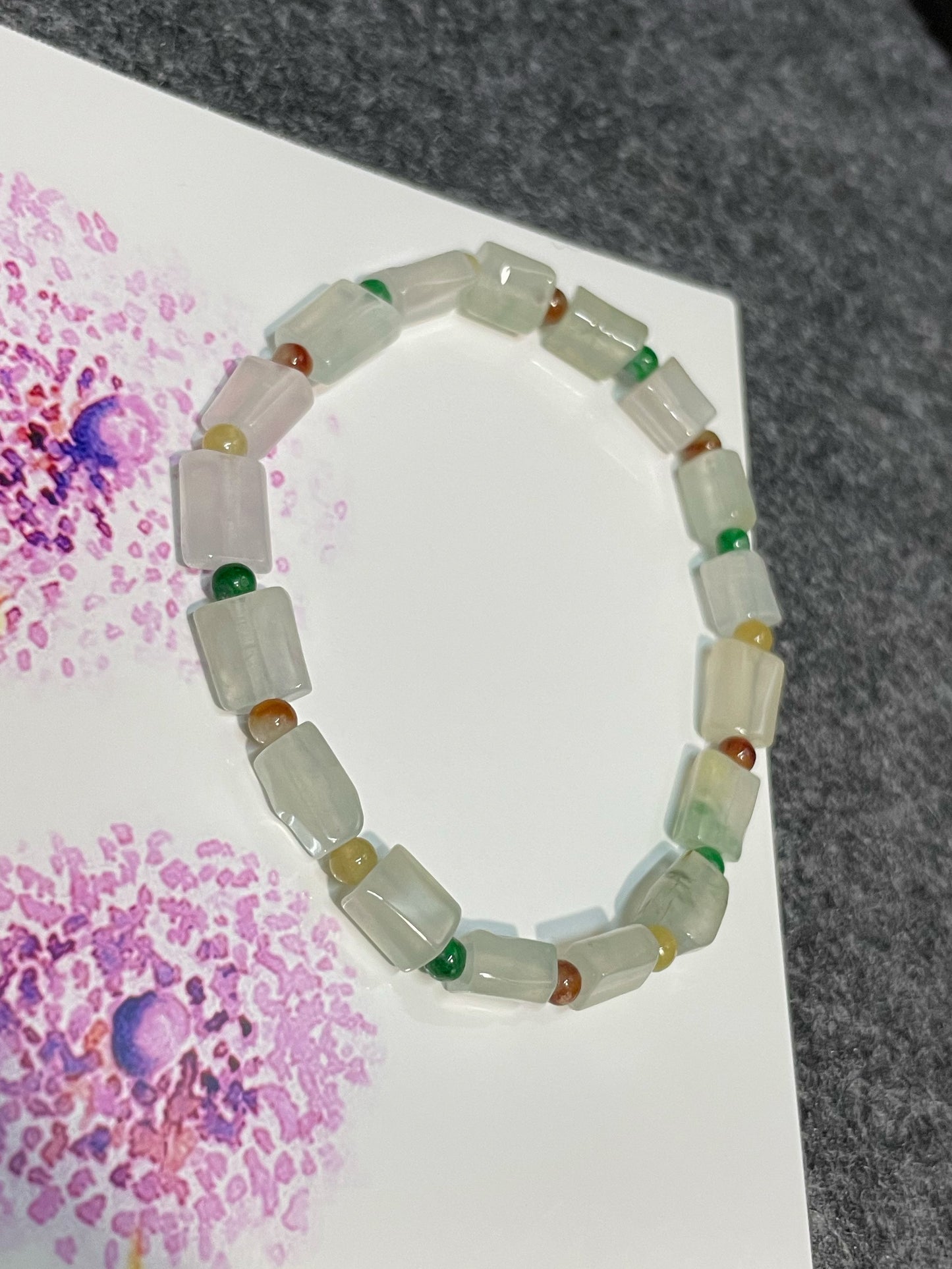 Jadeite Bracelet - Irregular Cubes (NJBA012)
