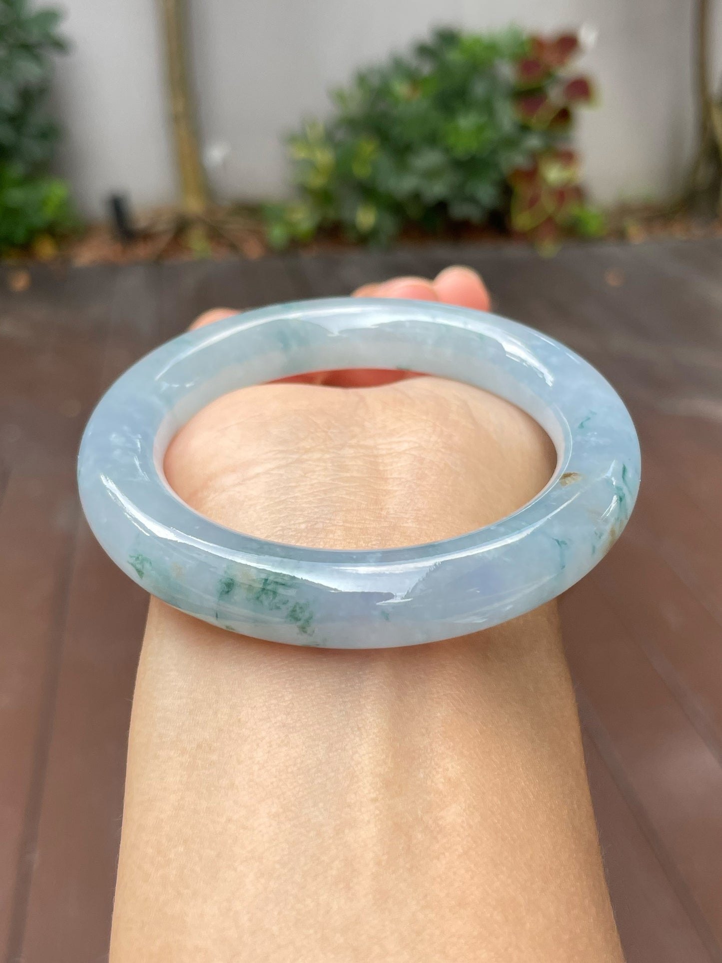 Light Blue Jade Bangle | 55mm (NJBA023)