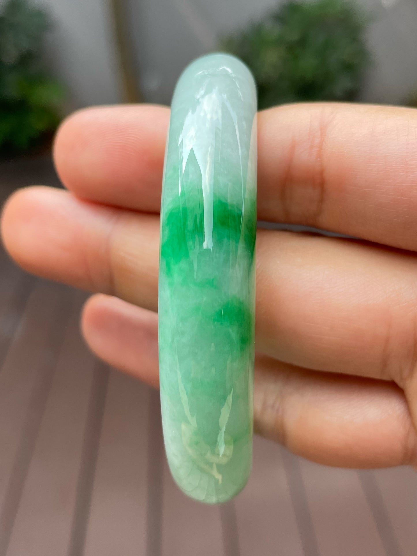 Green Jade Bangle | 55mm (NJBA026)
