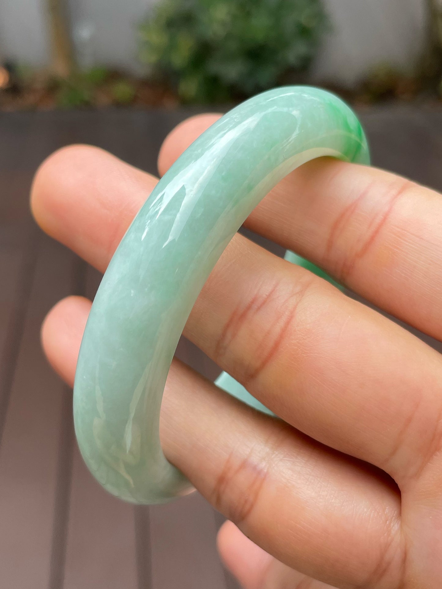 Green Jade Bangle | 55mm (NJBA026)