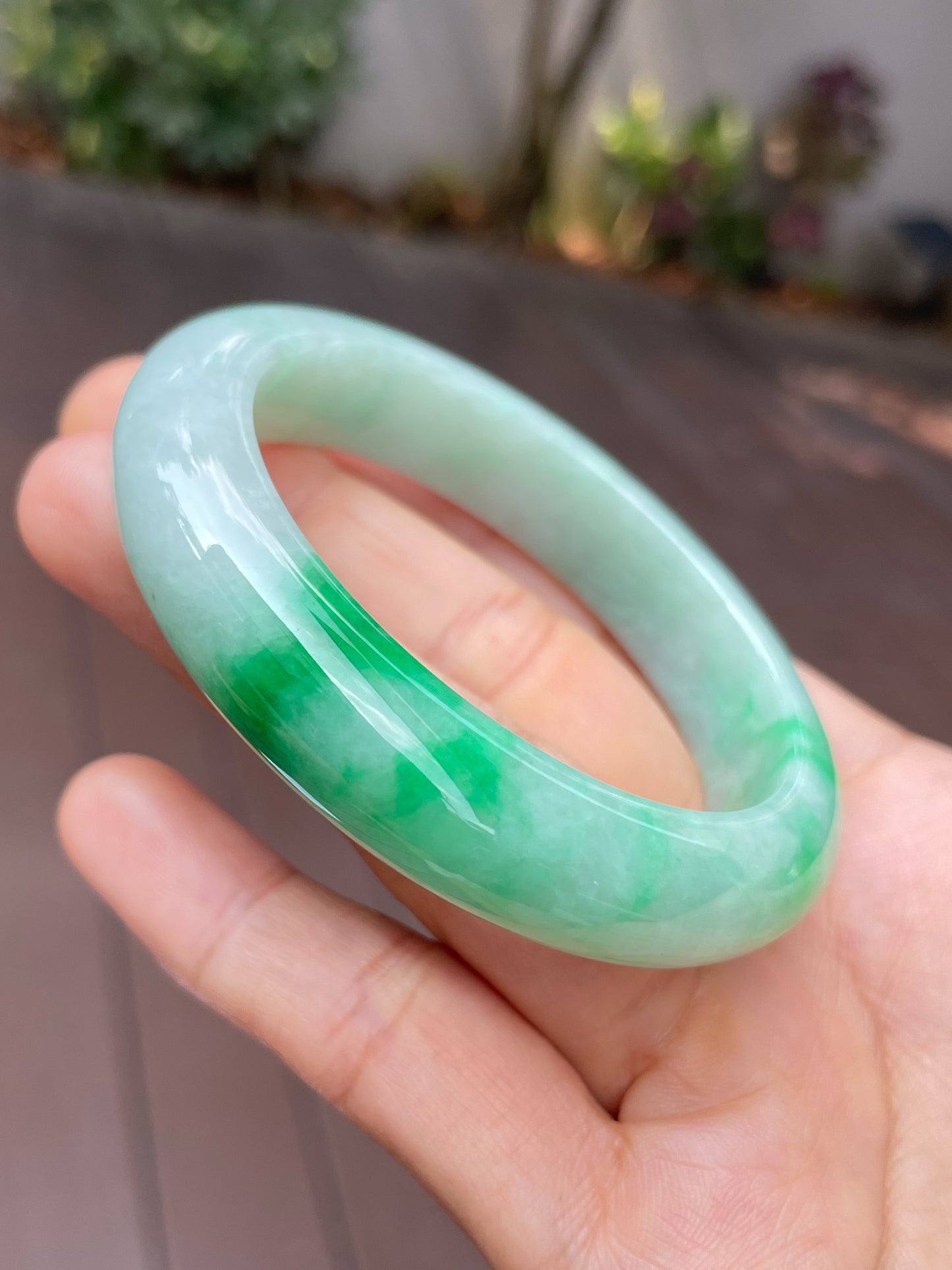 Green Jade Bangle | 55mm (NJBA026)