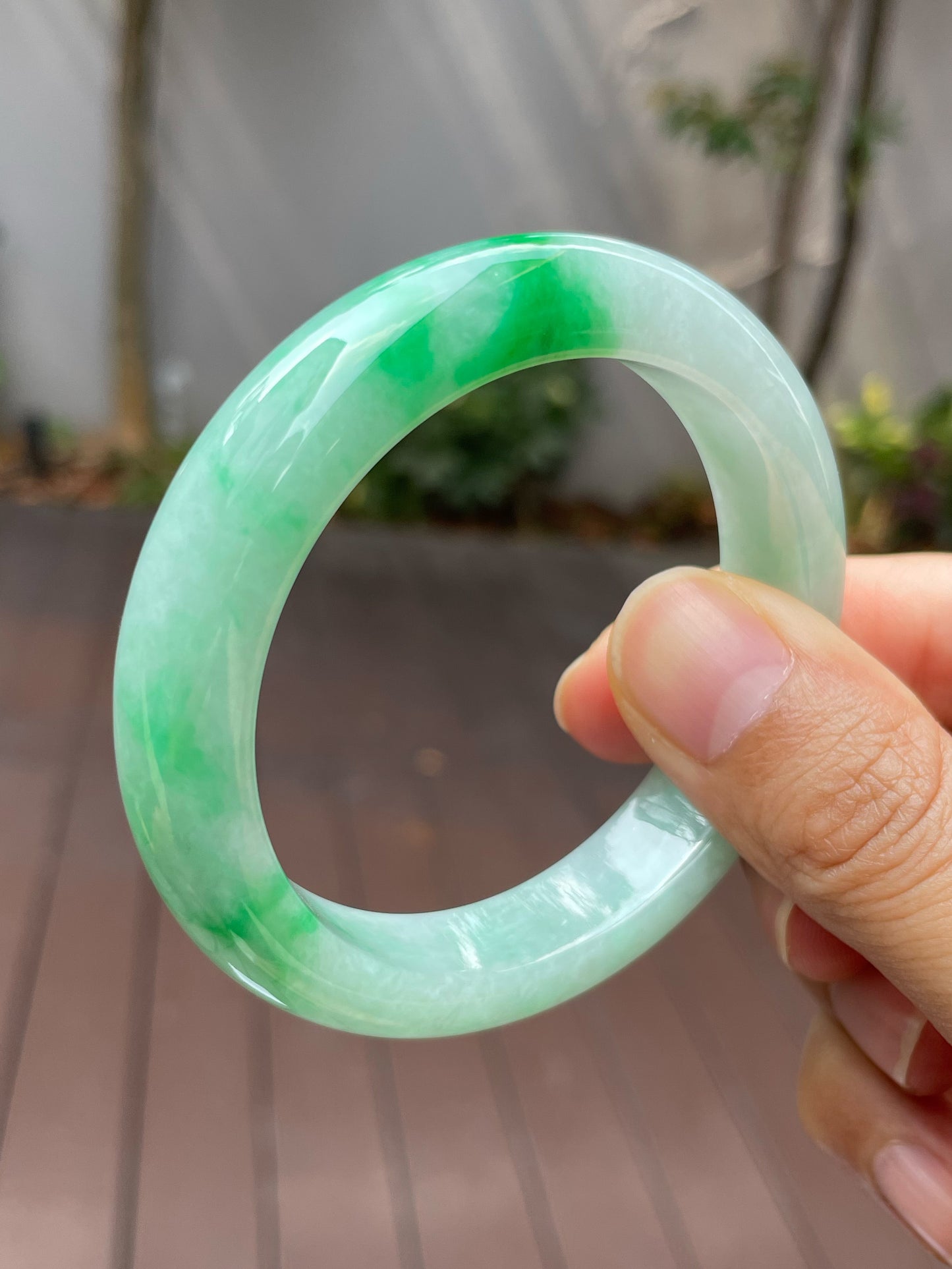 Green Jade Bangle | 55mm (NJBA026)