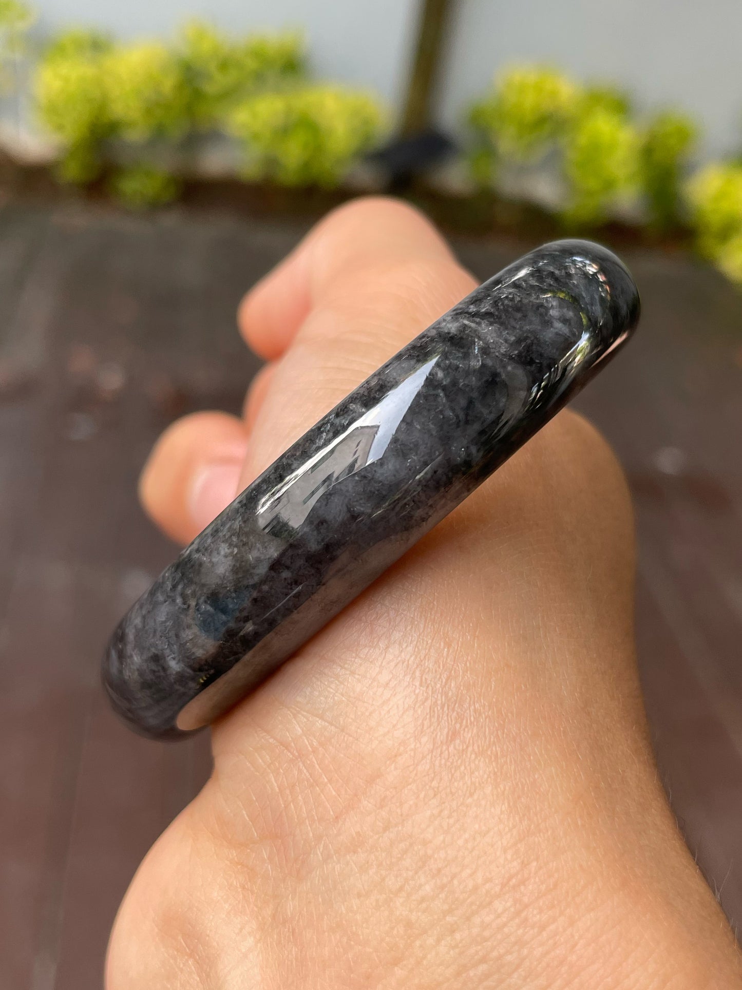 Black Jade Bangle | 58mm (NJBA041)