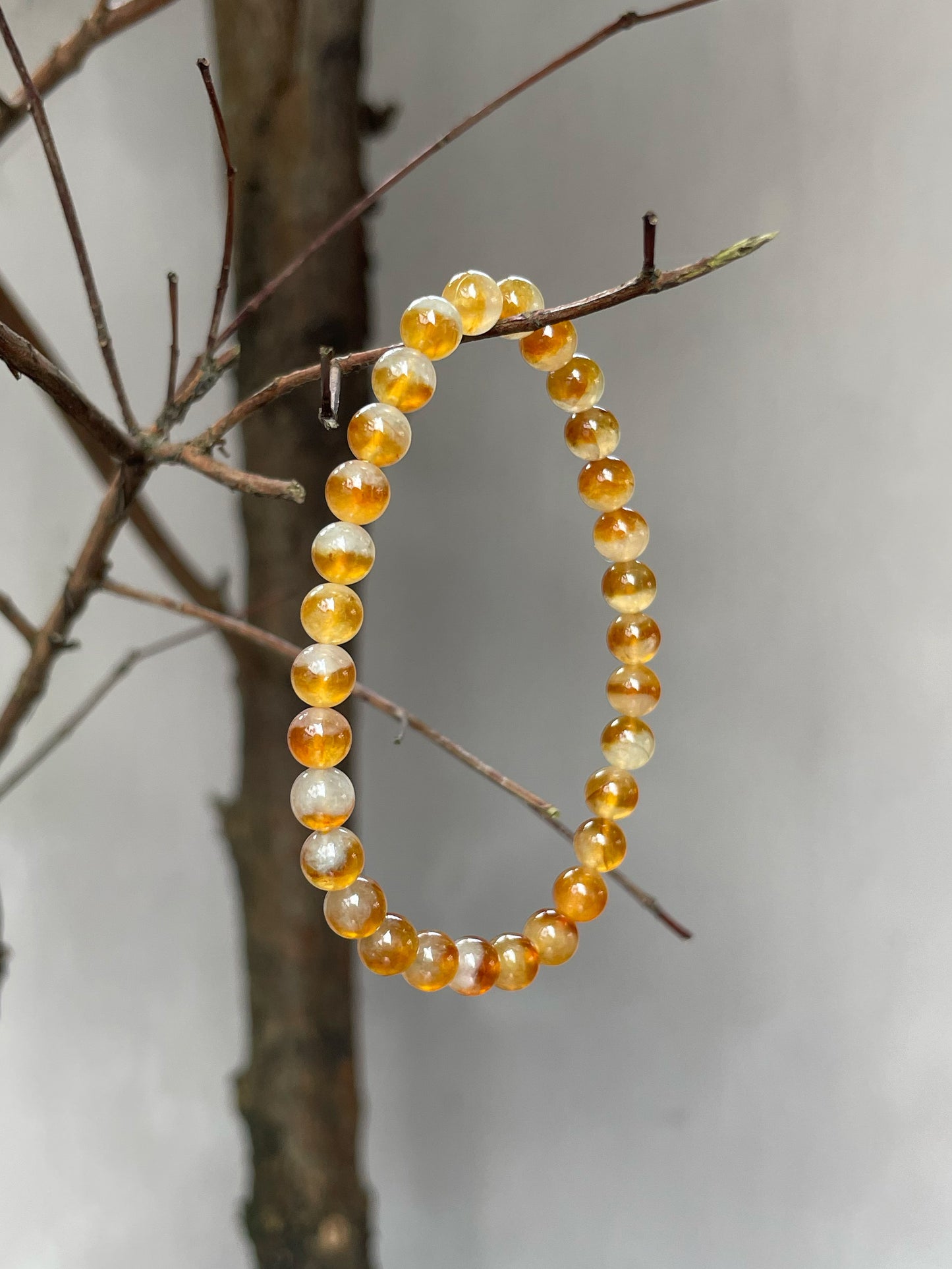 Icy Yellow Jade Bracelet - Round Beads (NJBA103)