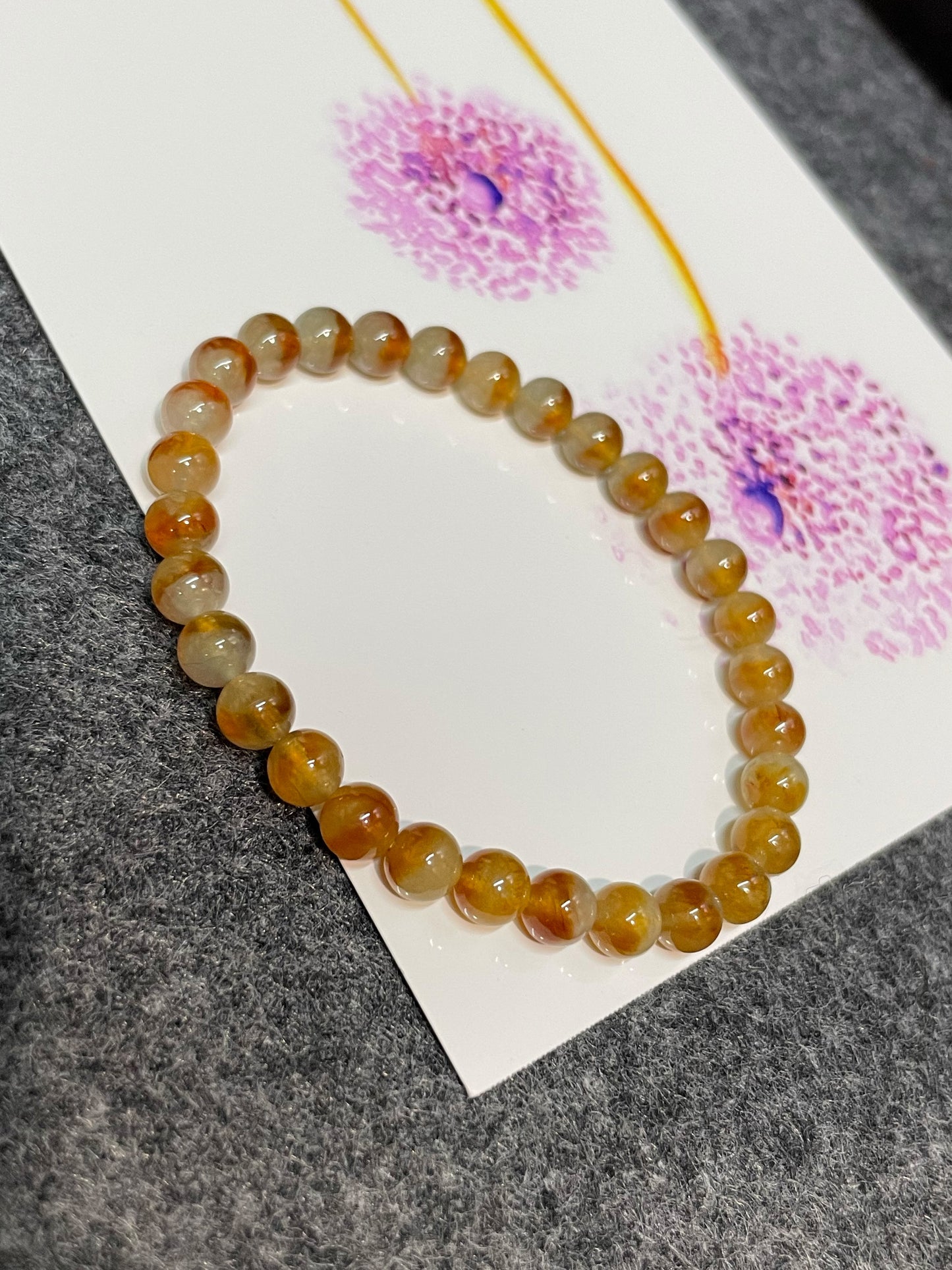 Icy Yellow Jade Bracelet - Round Beads (NJBA103)