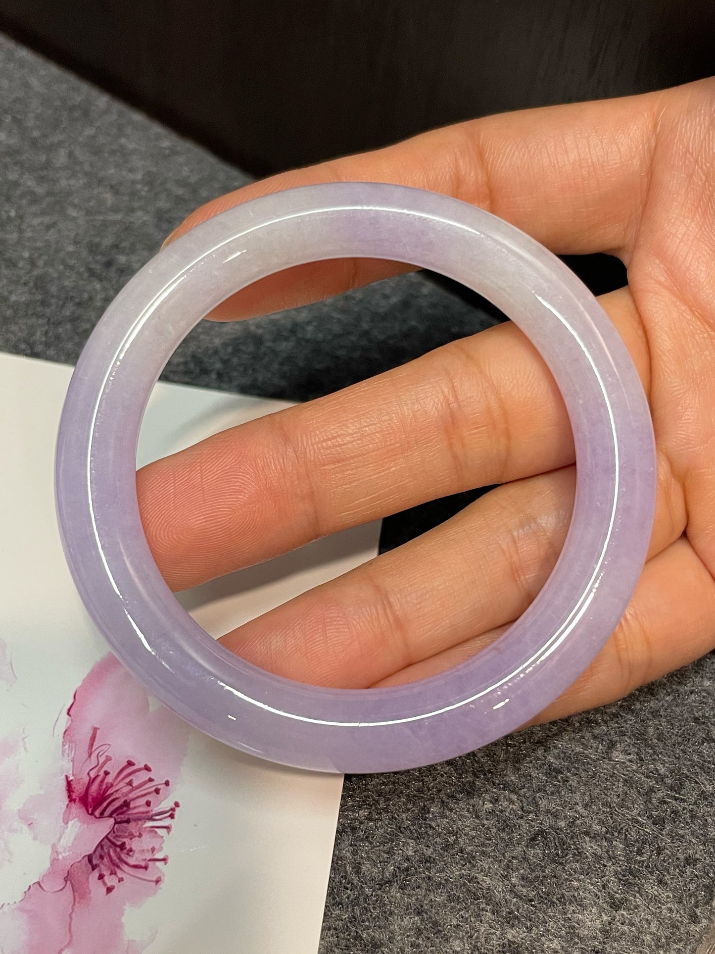 Pink Lavender Jade Bangle | 55mm (NJBA105)
