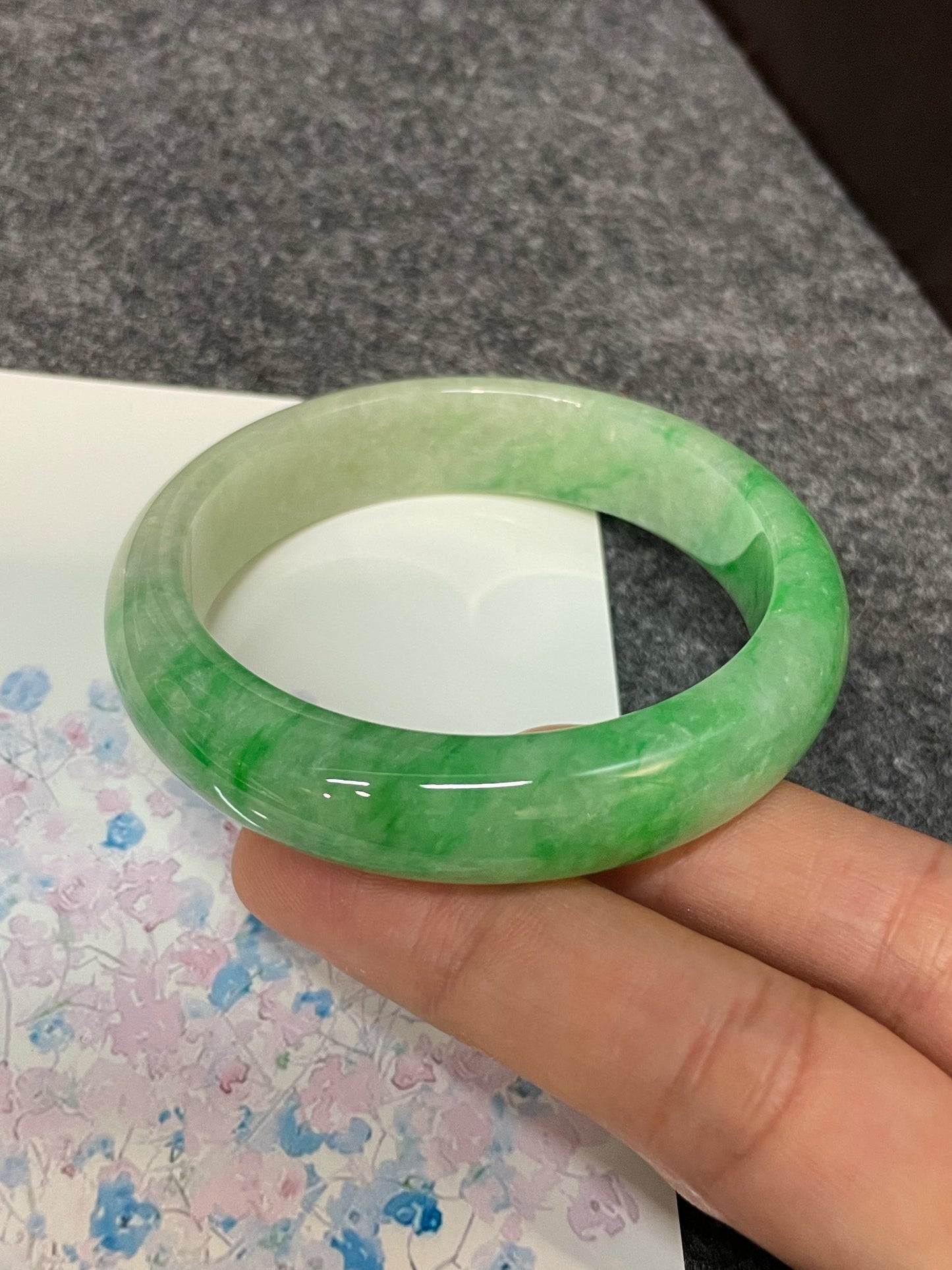 Green Jadeite Bangle | 57mm (NJBA107)