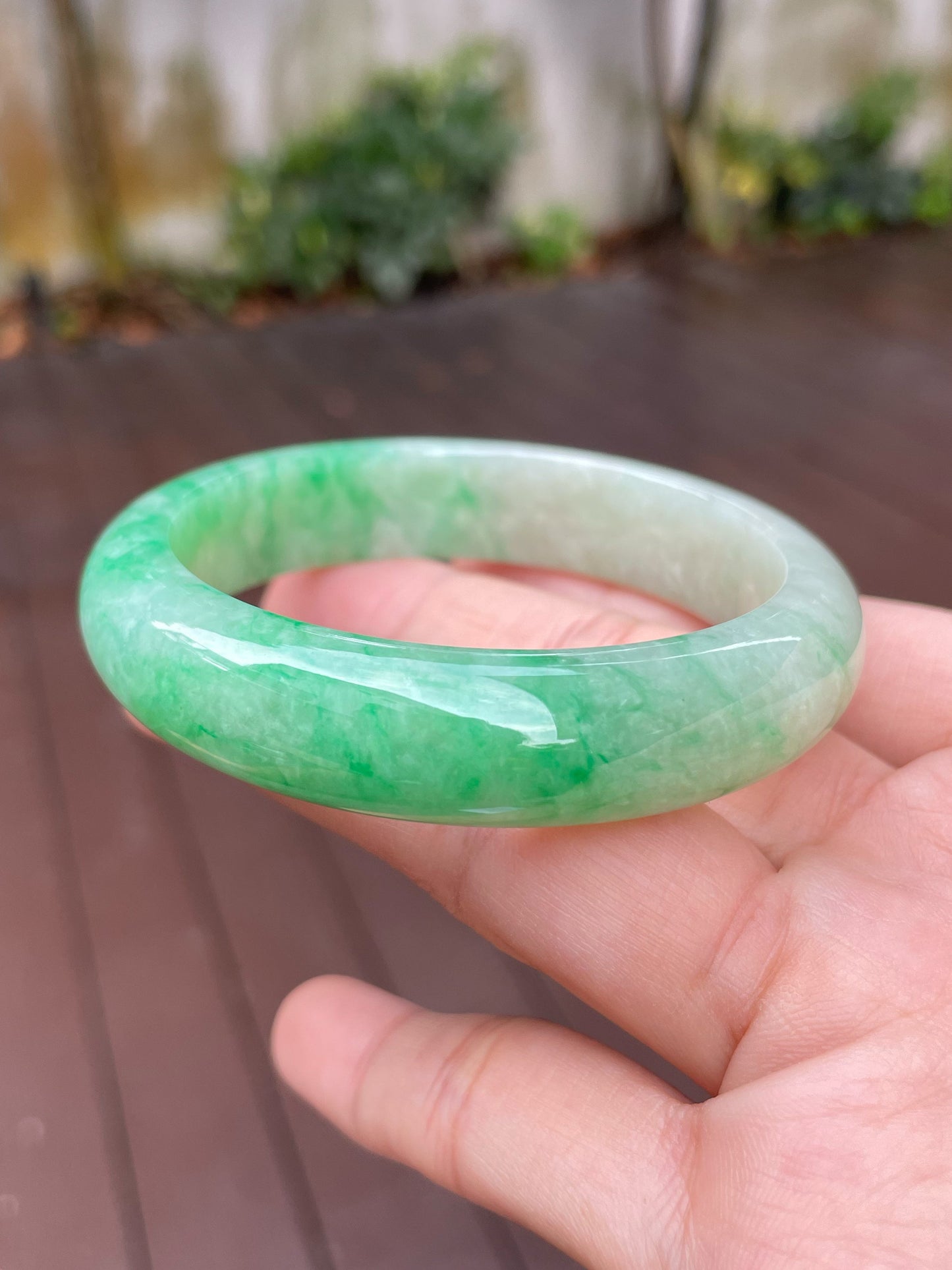 Green Jadeite Bangle | 57mm (NJBA107)