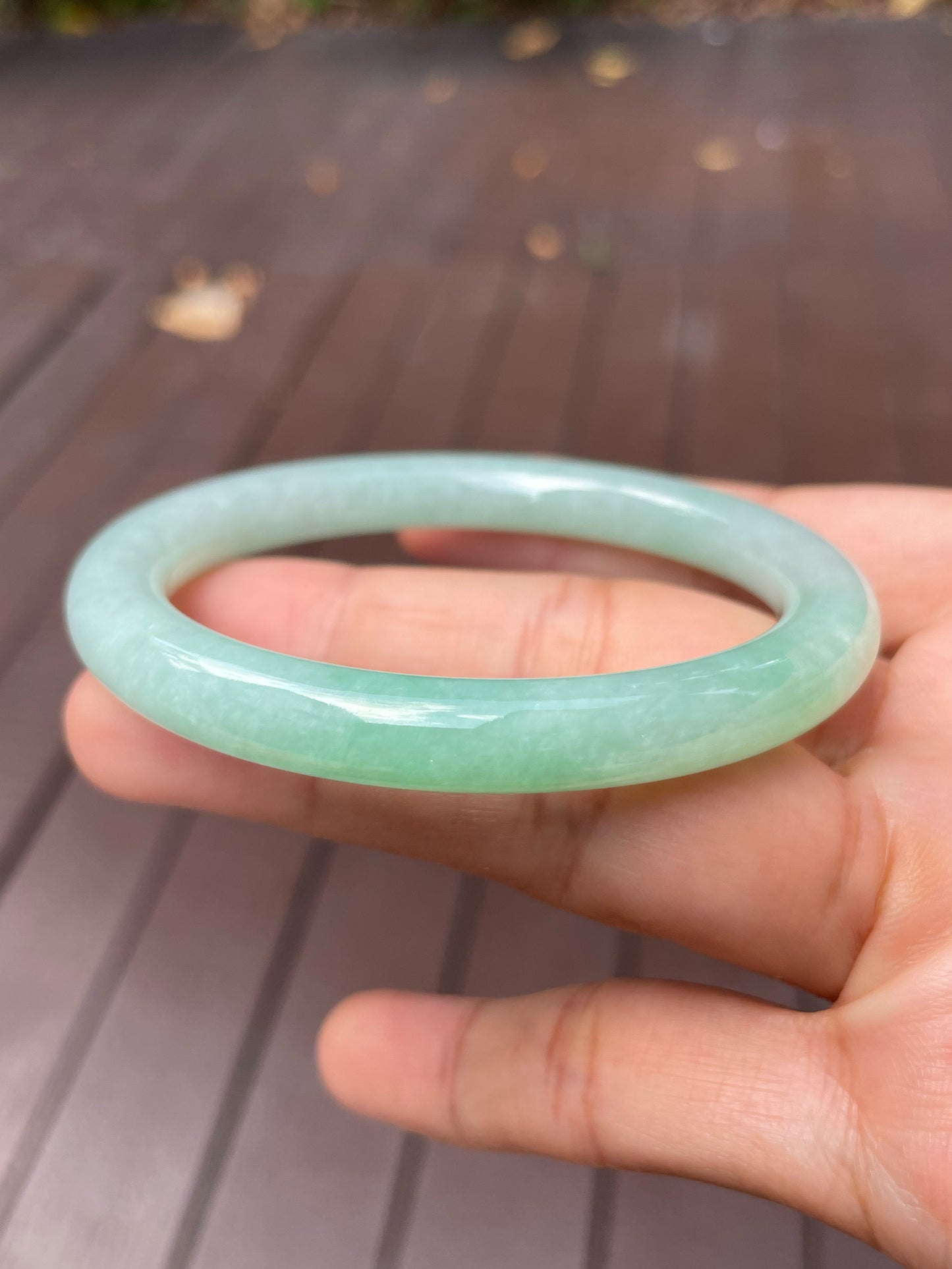 Light Green Jade Bangle | 57mm (NJBA113)