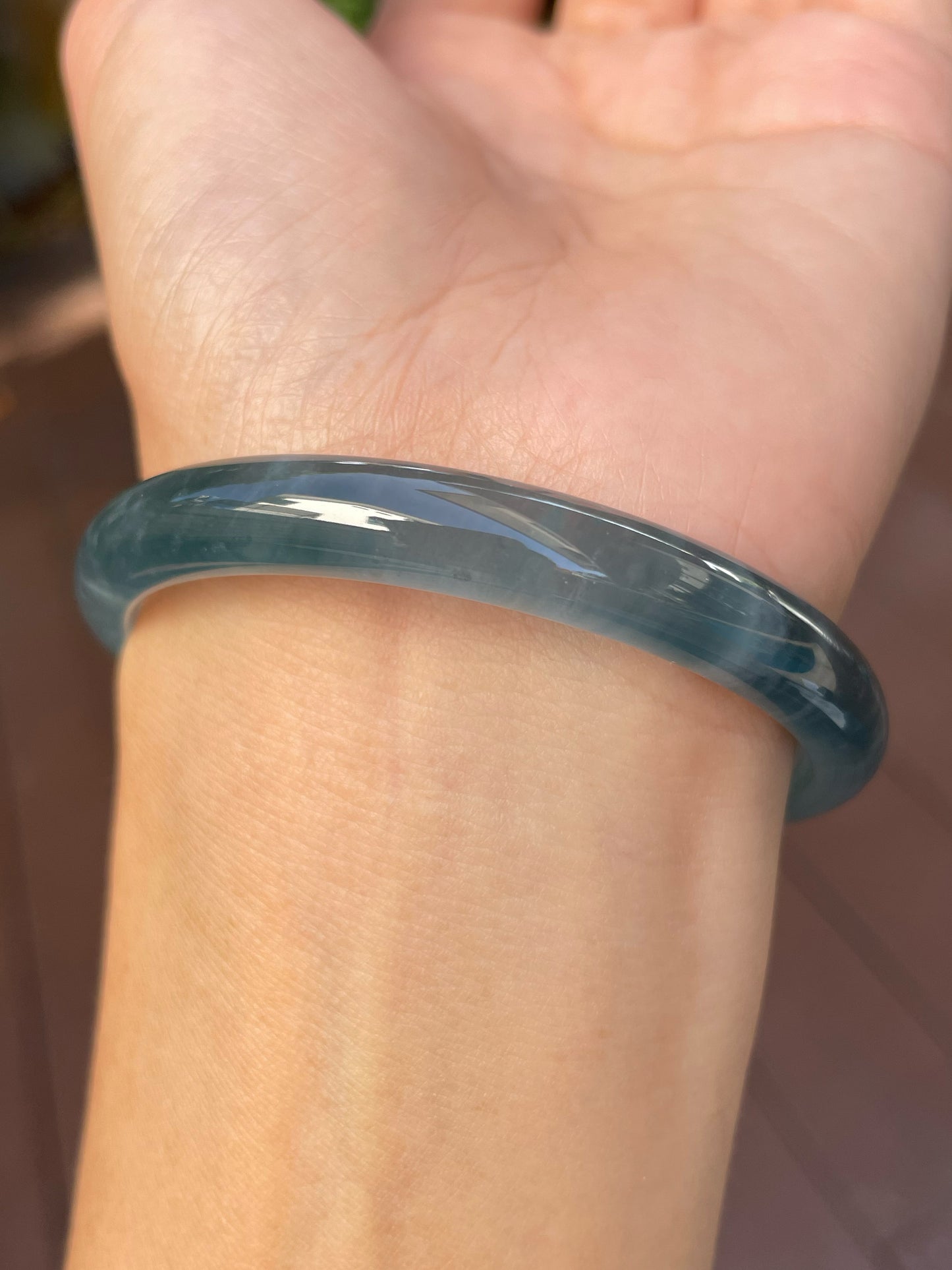 Blue Jade Bangle | 58mm (NJBA130)