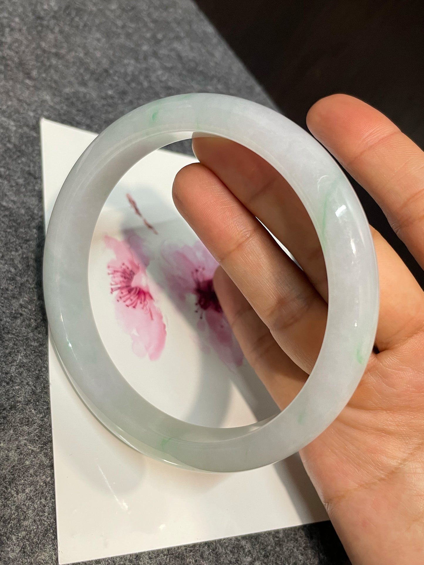 White Jadeite Bangle | 75mm (NJBA135)
