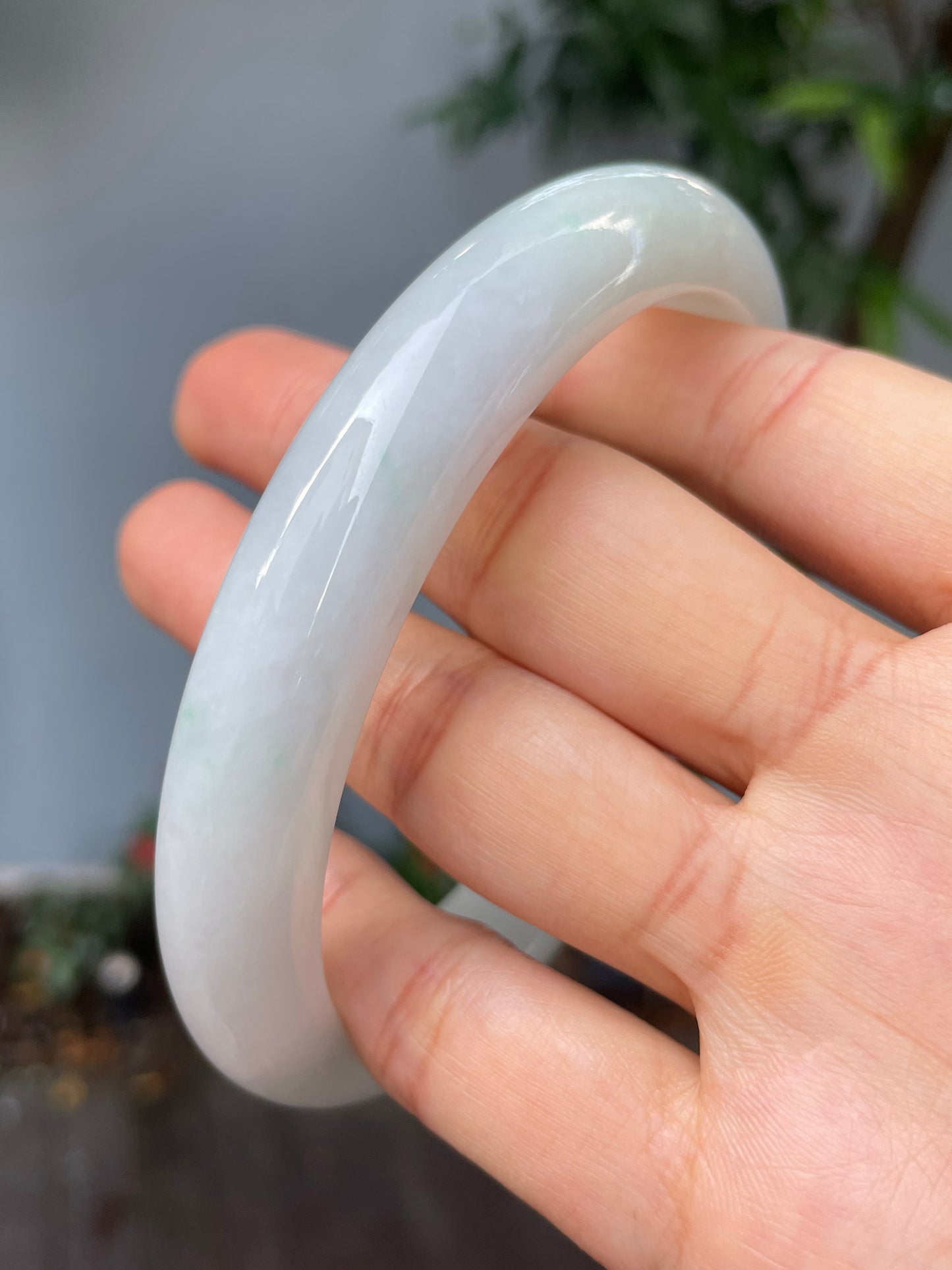 White Jadeite Bangle | 75mm (NJBA135)