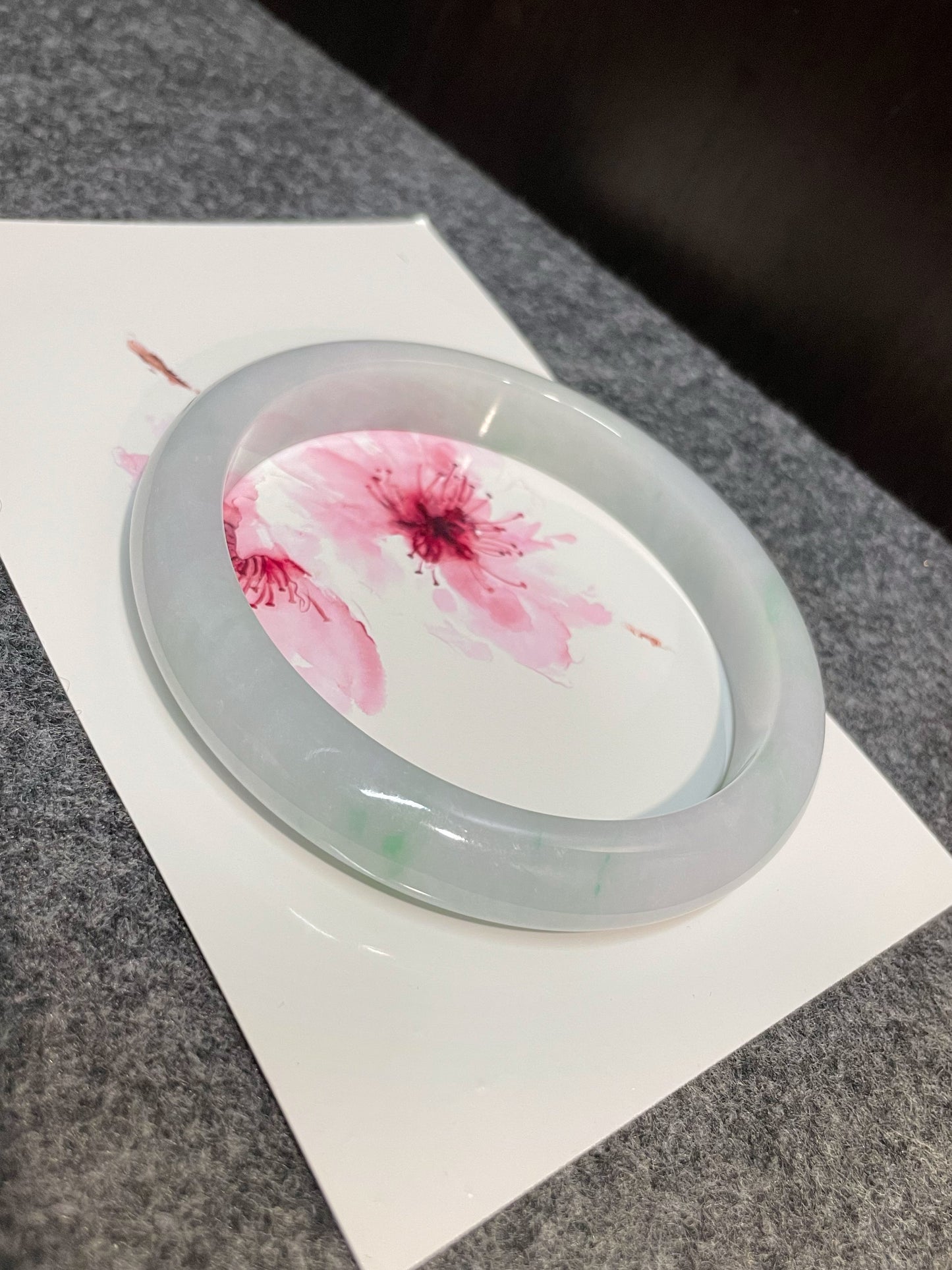 White Jadeite Bangle | 75mm (NJBA135)