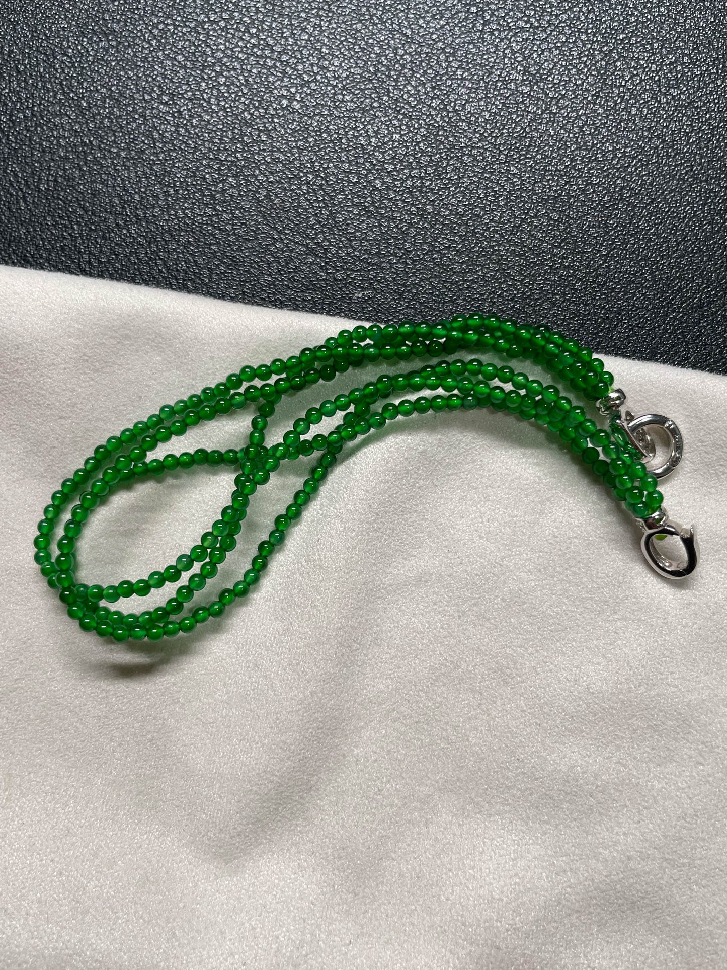Green Jade Bracelet - Round Beads (NJBA153)