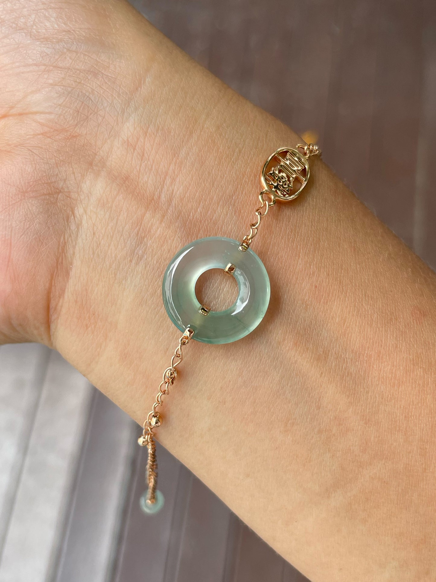 Icy Green Jadeite Anklet / Bracelet - 母子扣 (NJBA154)