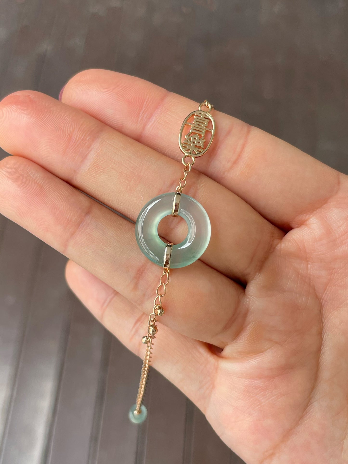 Icy Green Jadeite Anklet / Bracelet - 母子扣 (NJBA154)