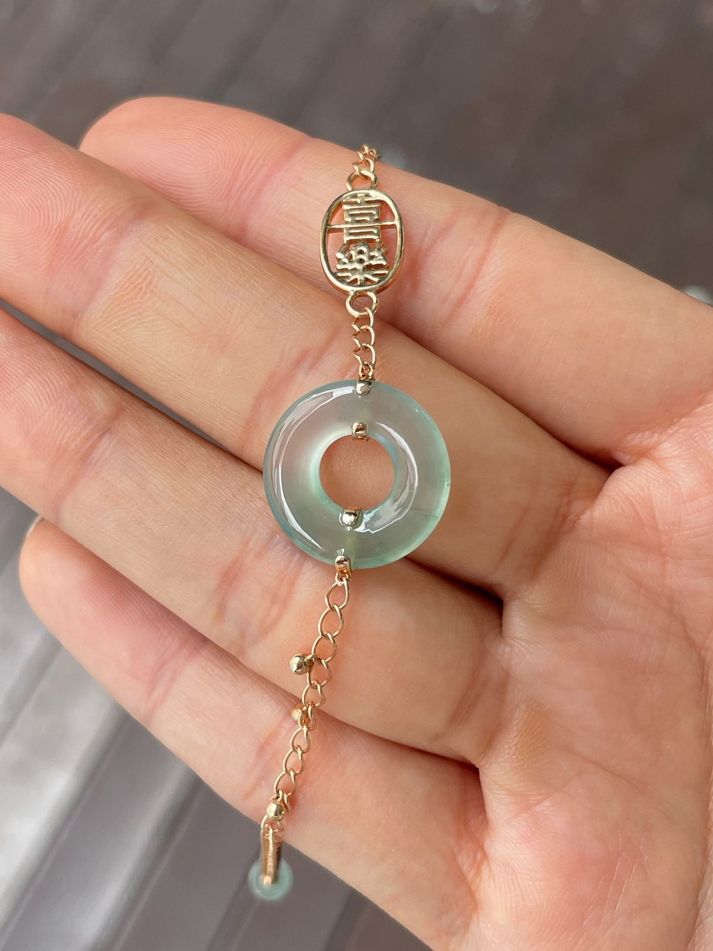 Icy Green Jadeite Anklet / Bracelet - 母子扣 (NJBA154)
