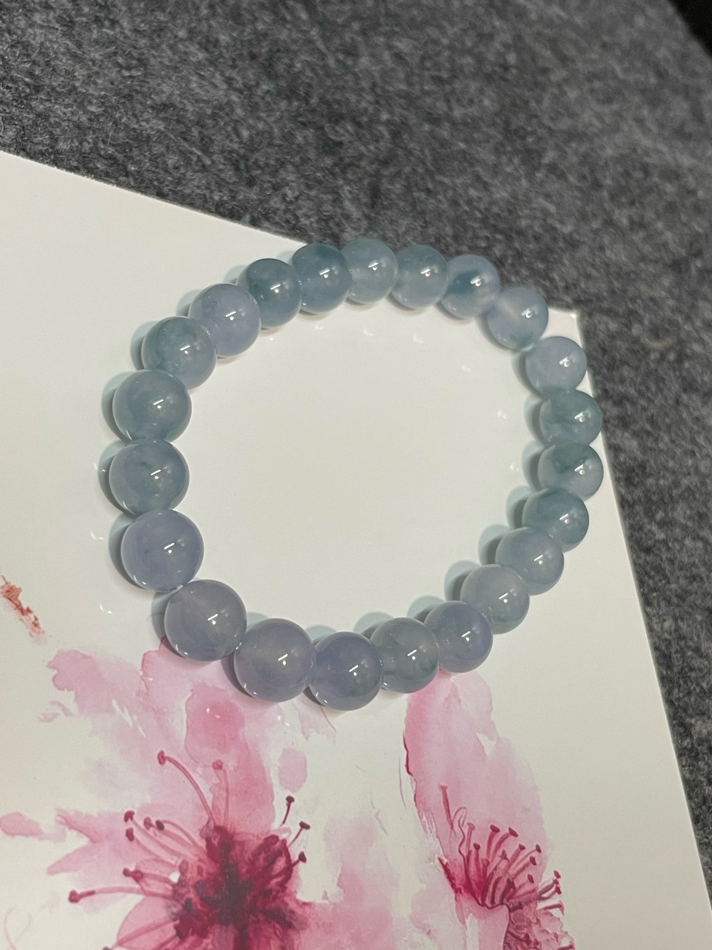 Bluish Lavender Jade Bracelet - Round Beads (NJBA158)