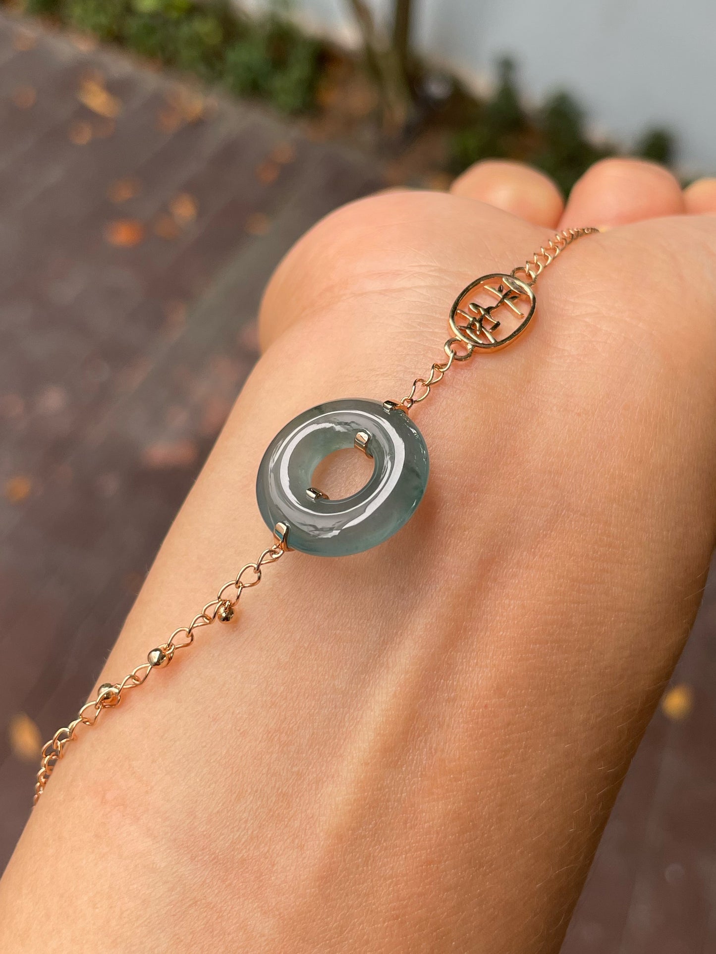 Icy Blue Jadeite Anklet / Bracelet - 母子扣 (NJBA160)