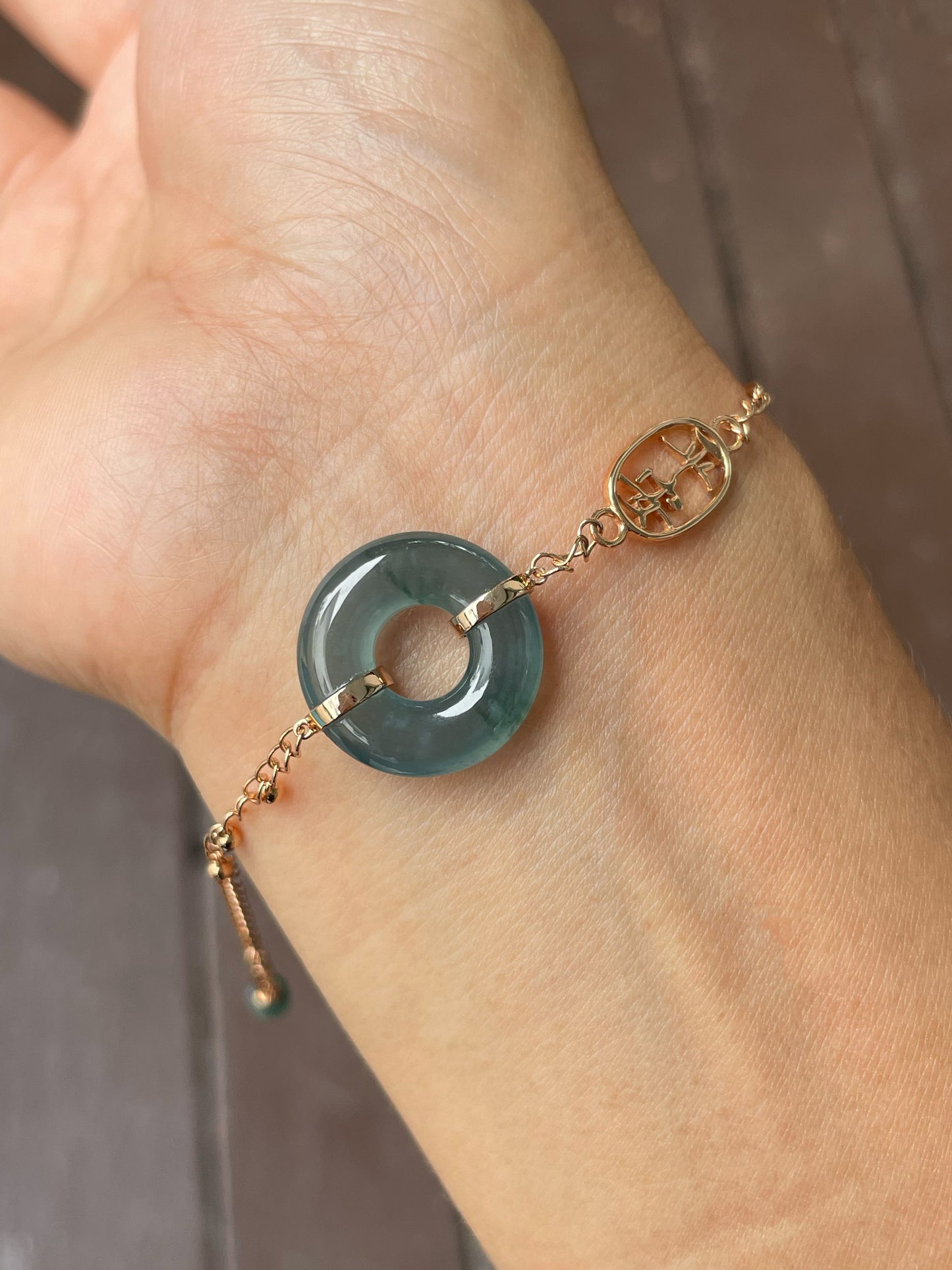 Icy Blue Jadeite Anklet / Bracelet - 母子扣 (NJBA160)