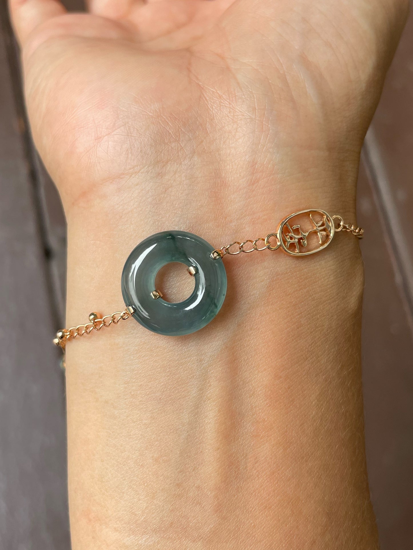 Icy Blue Jadeite Anklet / Bracelet - 母子扣 (NJBA160)