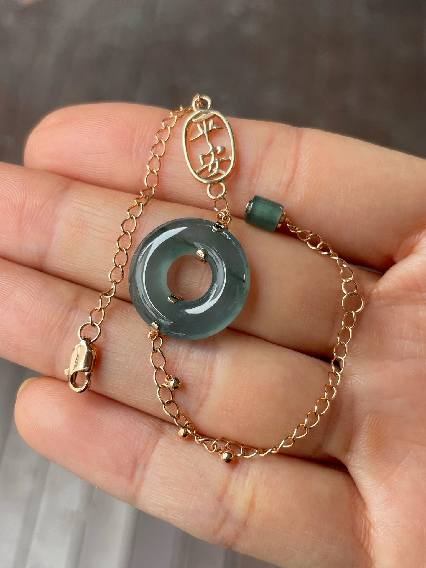 Icy Blue Jadeite Anklet / Bracelet - 母子扣 (NJBA160)