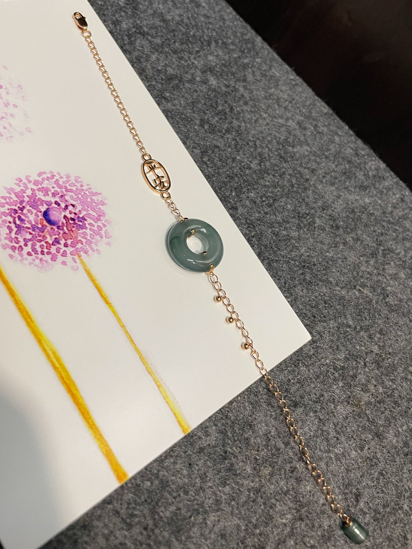 Icy Blue Jadeite Anklet / Bracelet - 母子扣 (NJBA160)