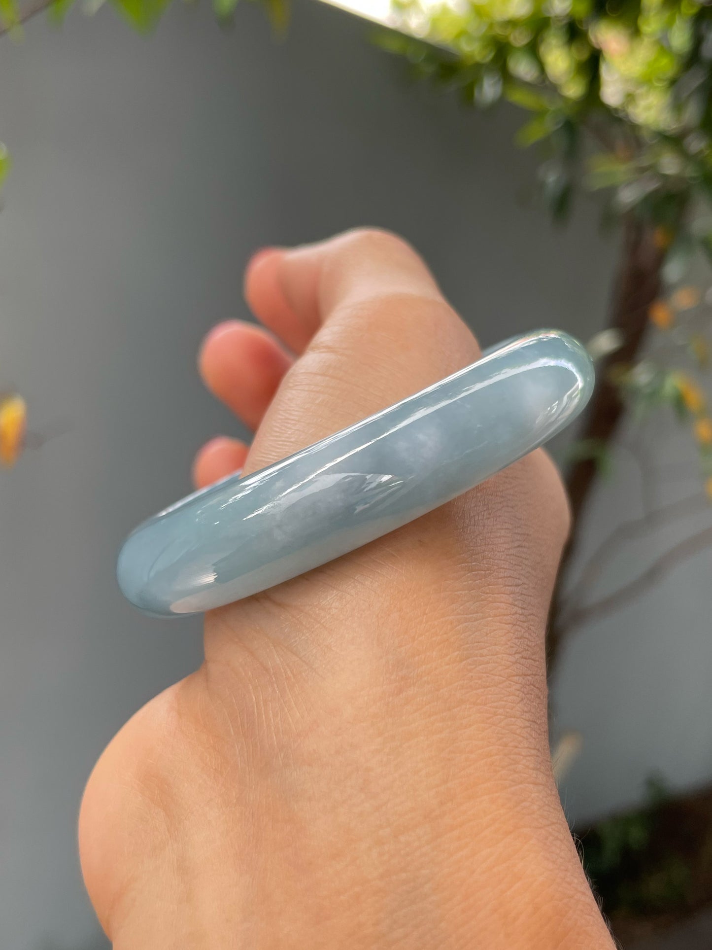 Blue Jade Bangle | 55mm (NJBA162)