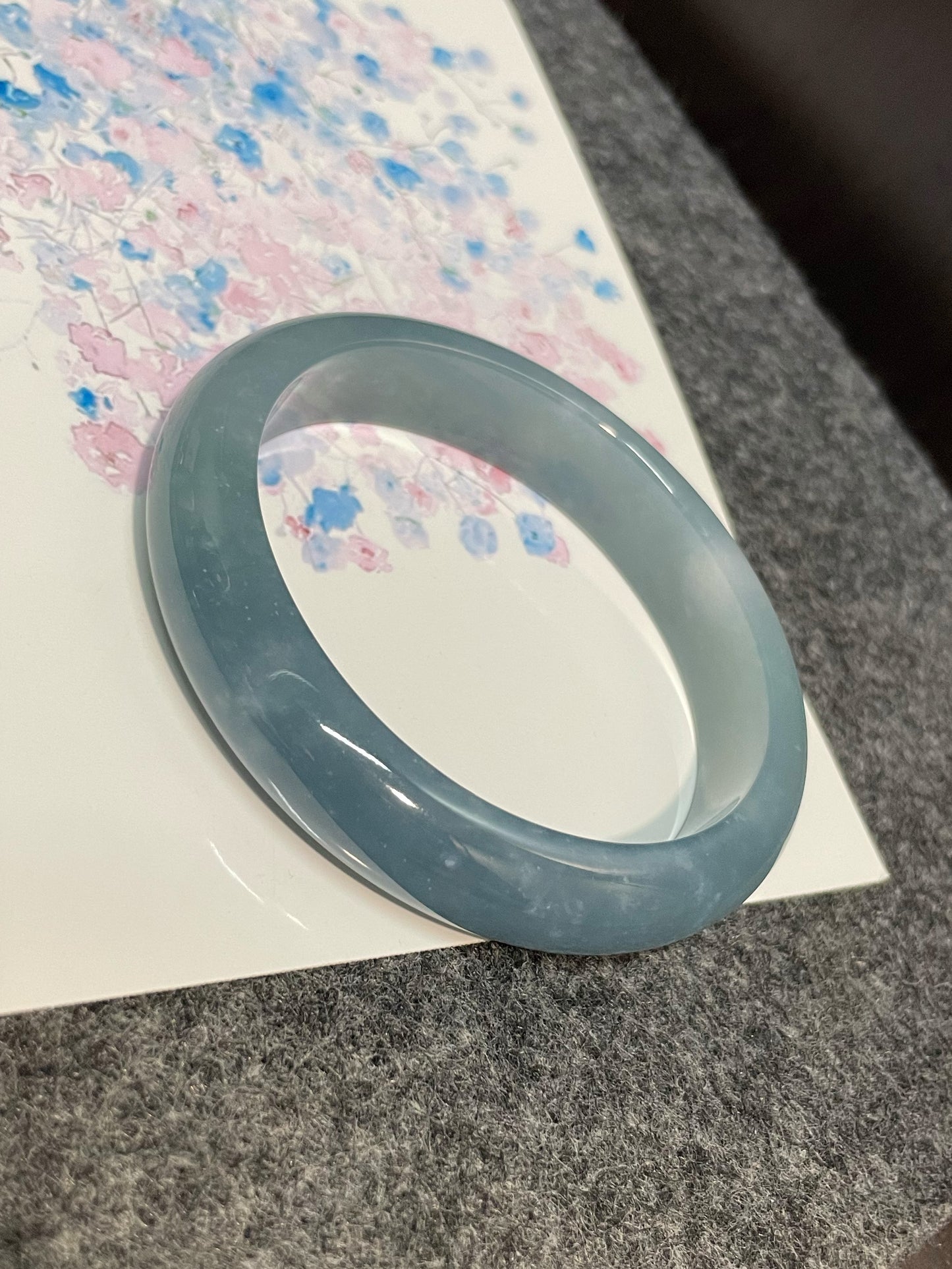 Blue Jade Bangle | 55mm (NJBA162)