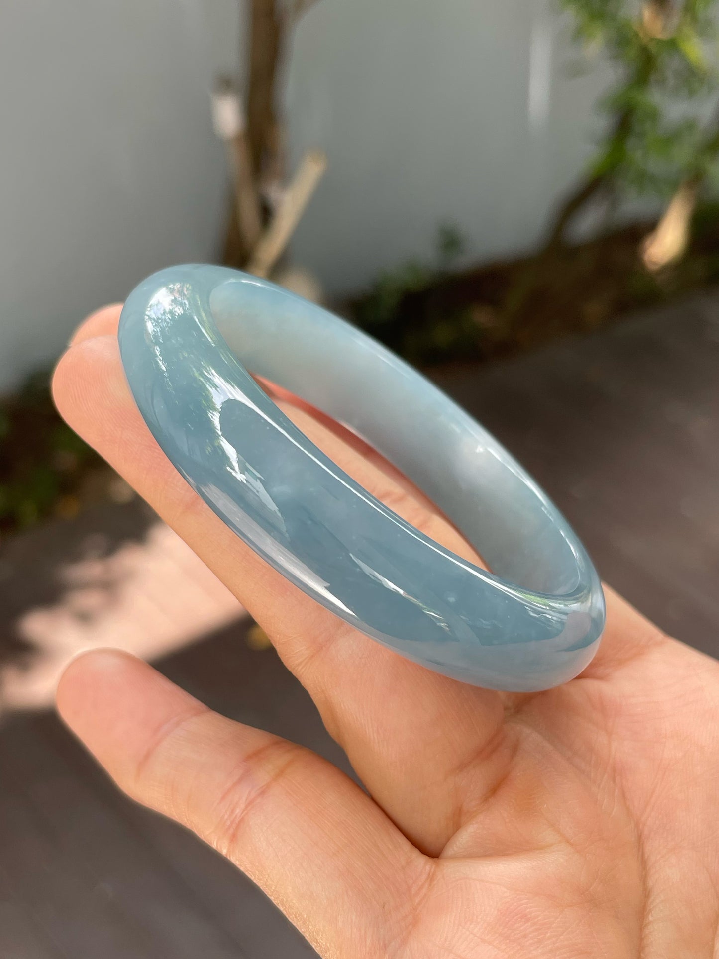Blue Jade Bangle | 55mm (NJBA162)