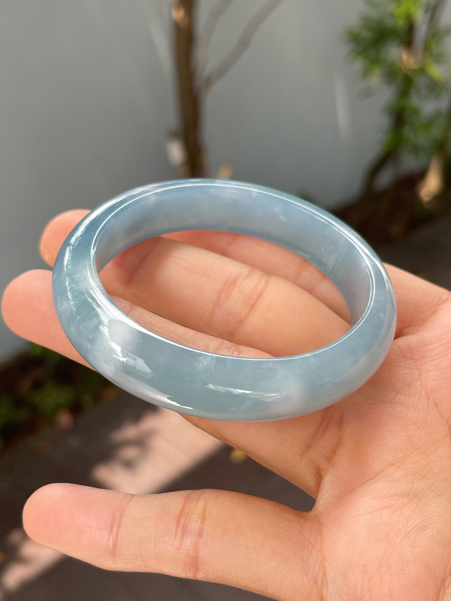 Blue Jade Bangle | 55mm (NJBA162)
