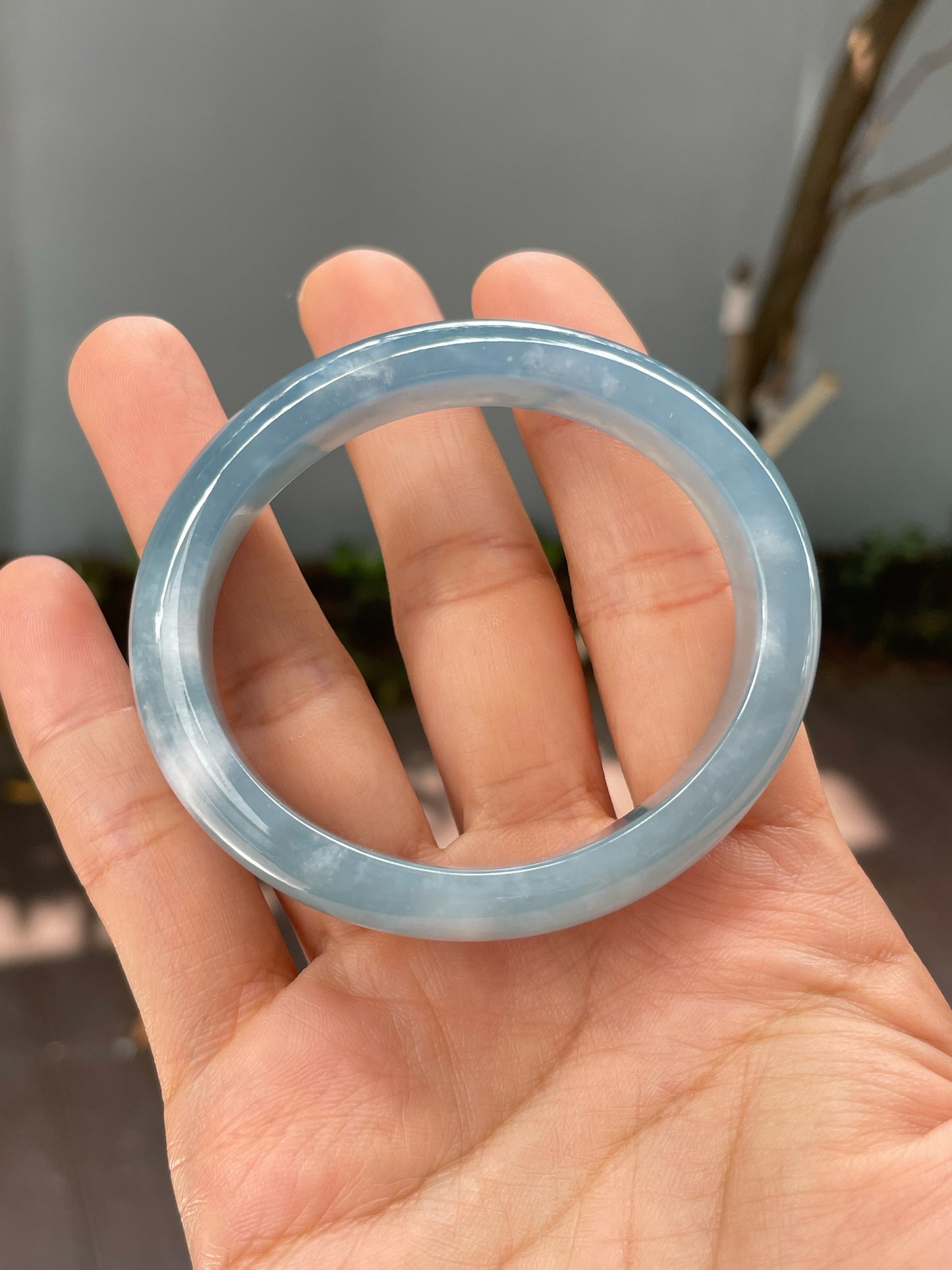Blue Jade Bangle | 55mm (NJBA162)