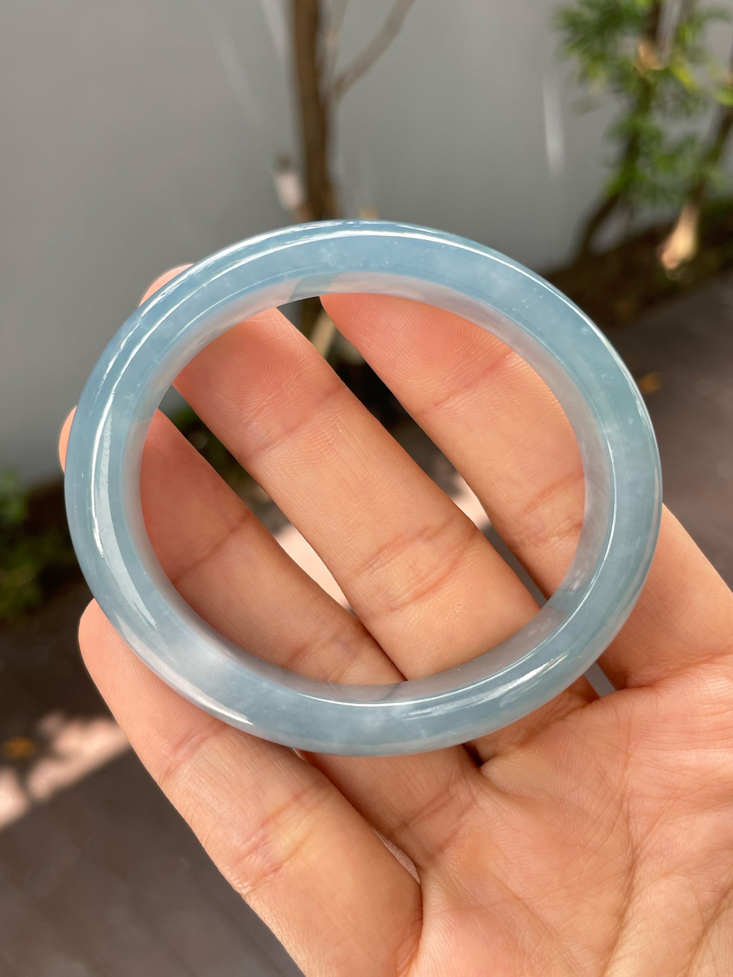 Blue Jade Bangle | 55mm (NJBA162)