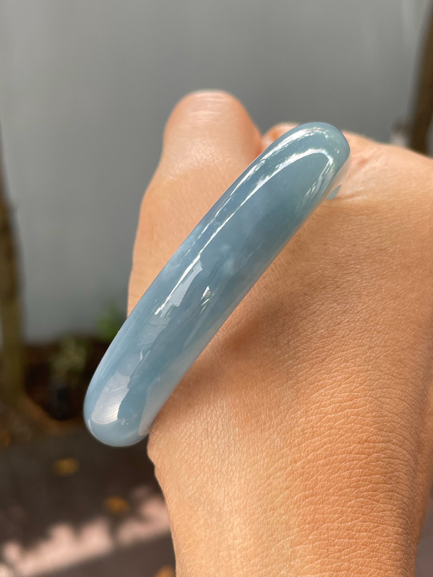 Blue Jade Bangle | 55mm (NJBA162)