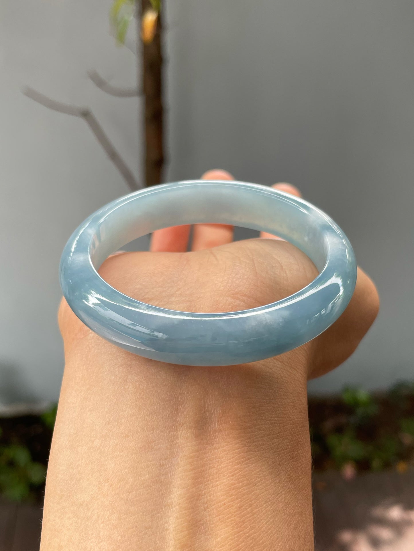 Blue Jade Bangle | 55mm (NJBA162)