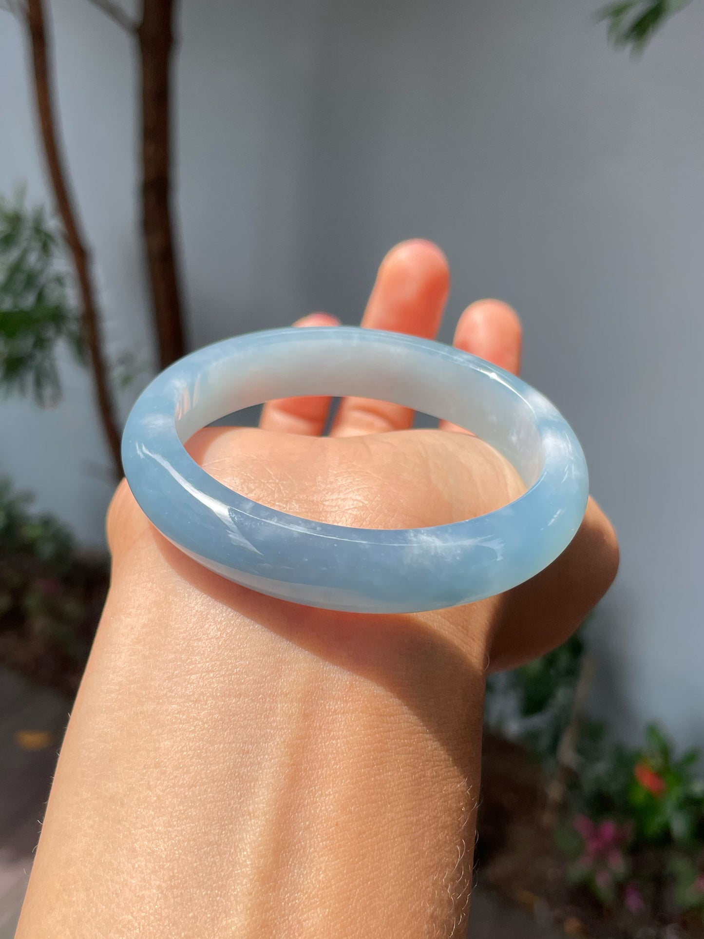 Blue Jade Bangle | 55mm (NJBA162)