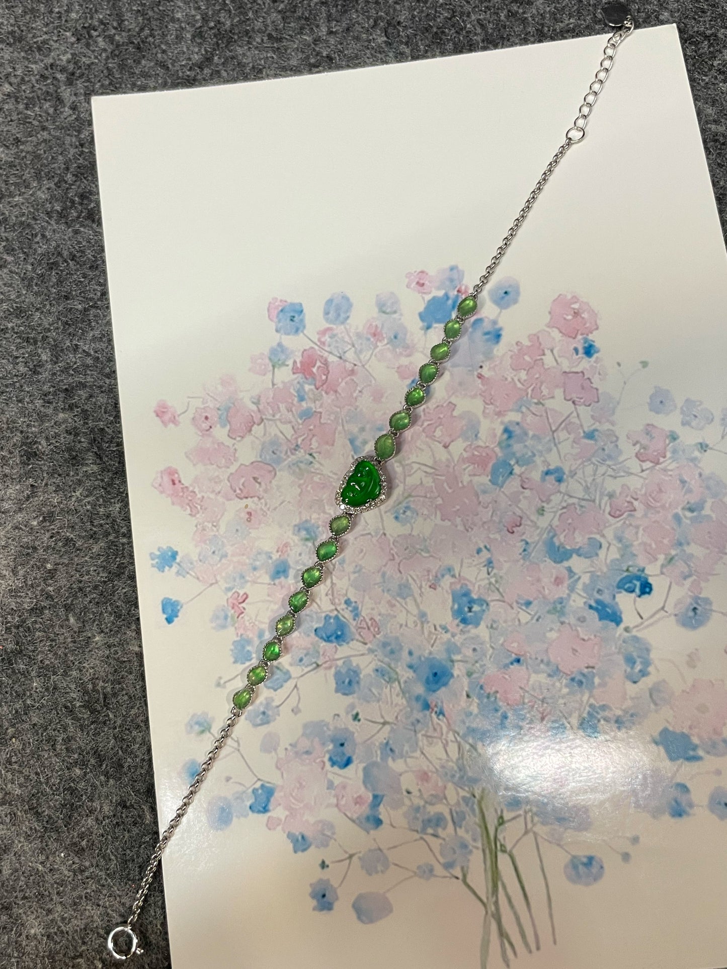 Green Jadeite Bracelet - Ruyi (NJBA167)