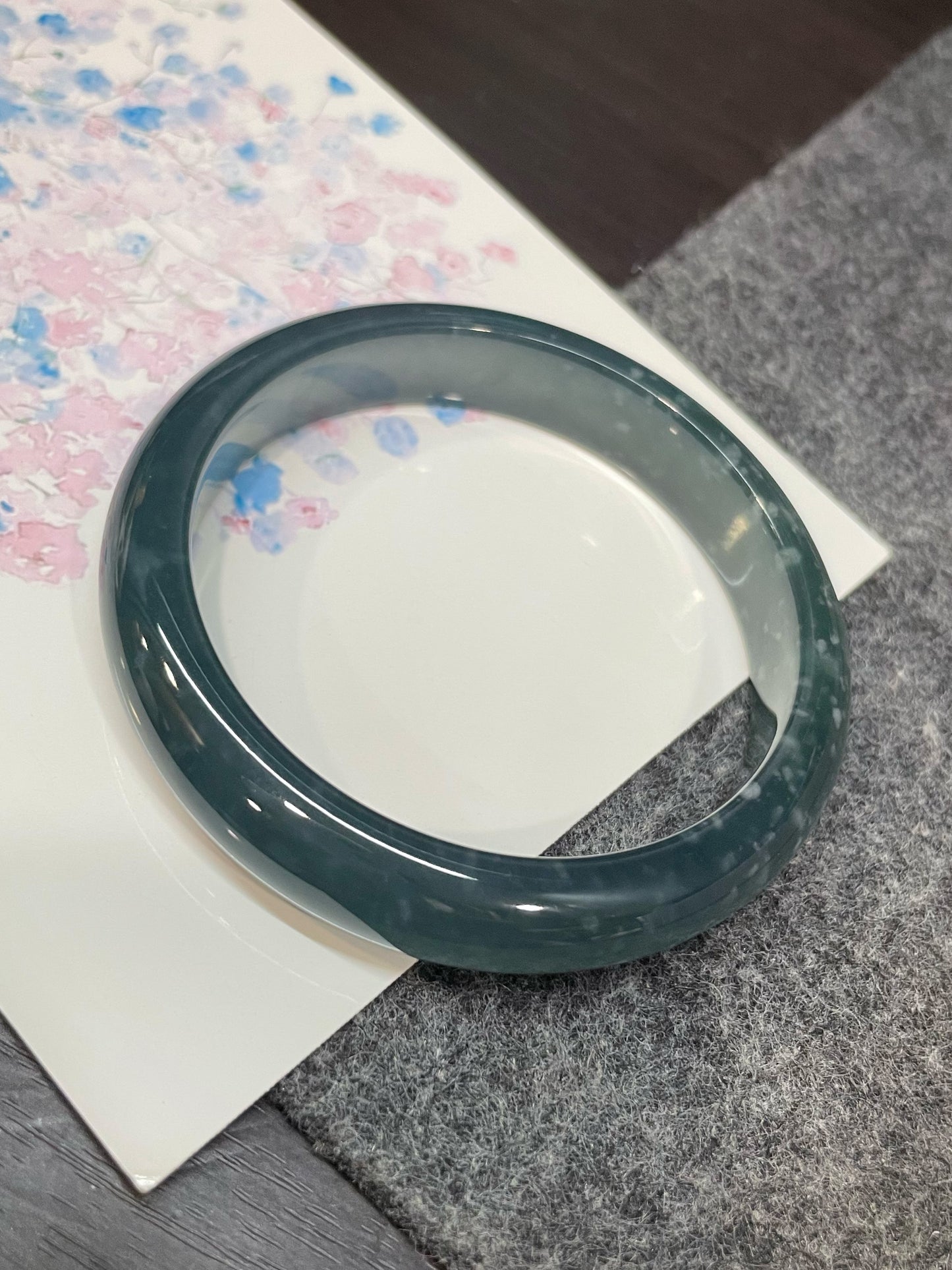 Blue Jade Bangle | 55mm (NJBA168)