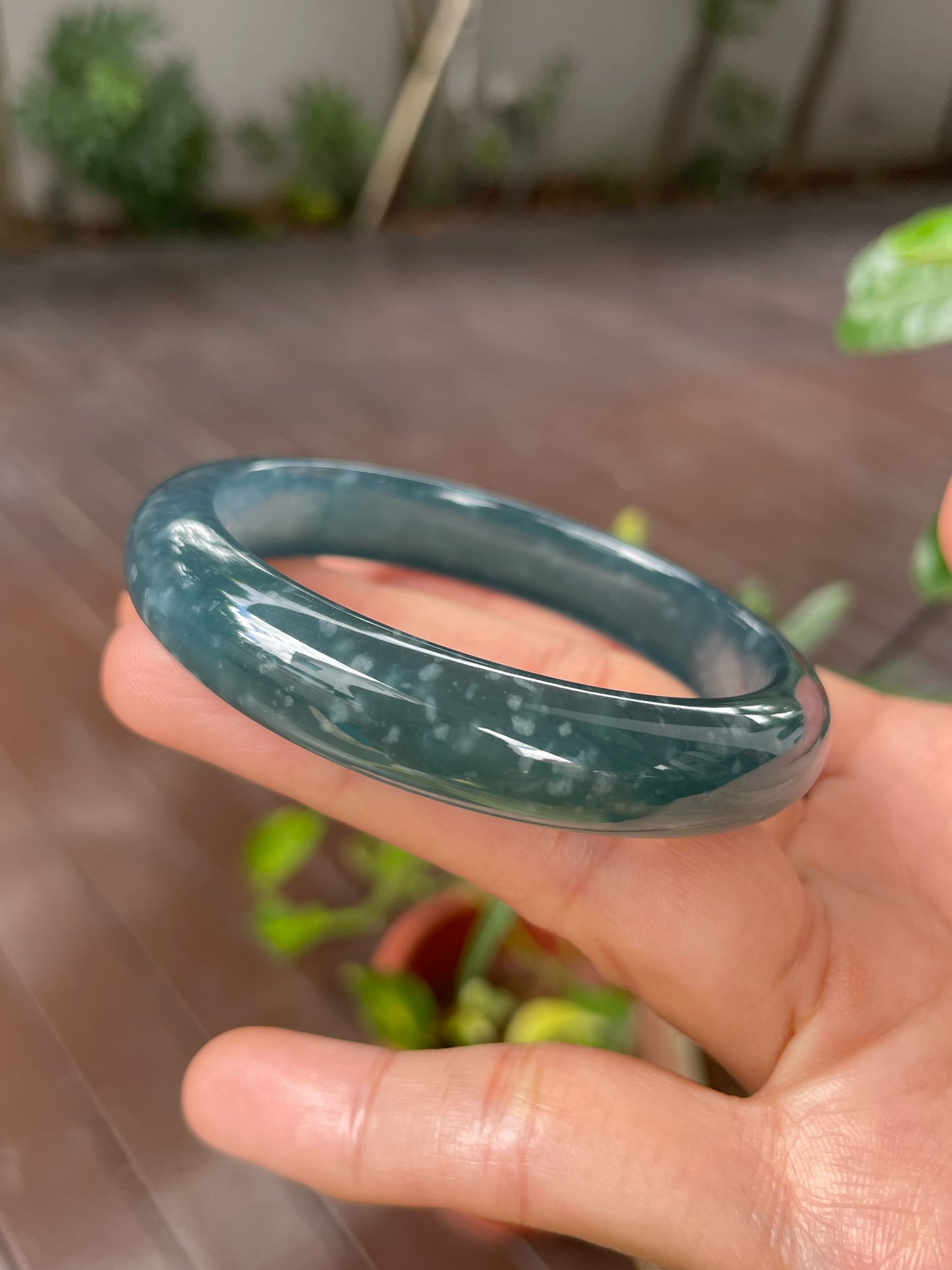 Blue Jade Bangle | 55mm (NJBA168)