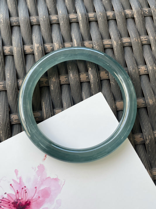 Blue Jade Bangle | 60mm (NJBA179)
