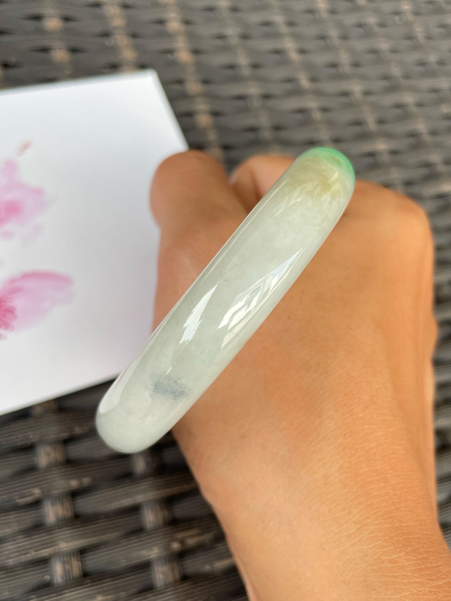 Tricolour Jade Bangle | 56mm (NJBA180)