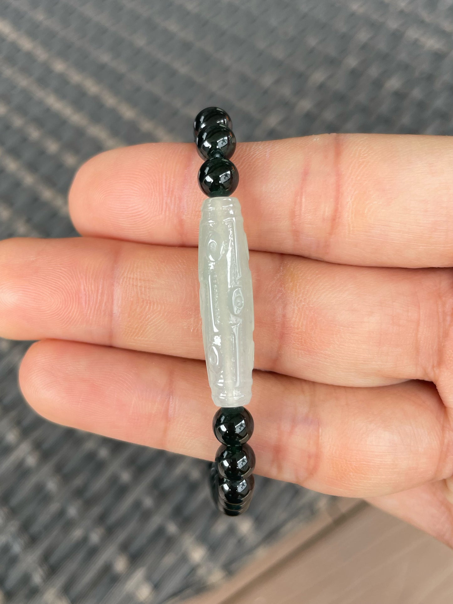 Omphacite Jade Beads Bracelet (NJBA189)