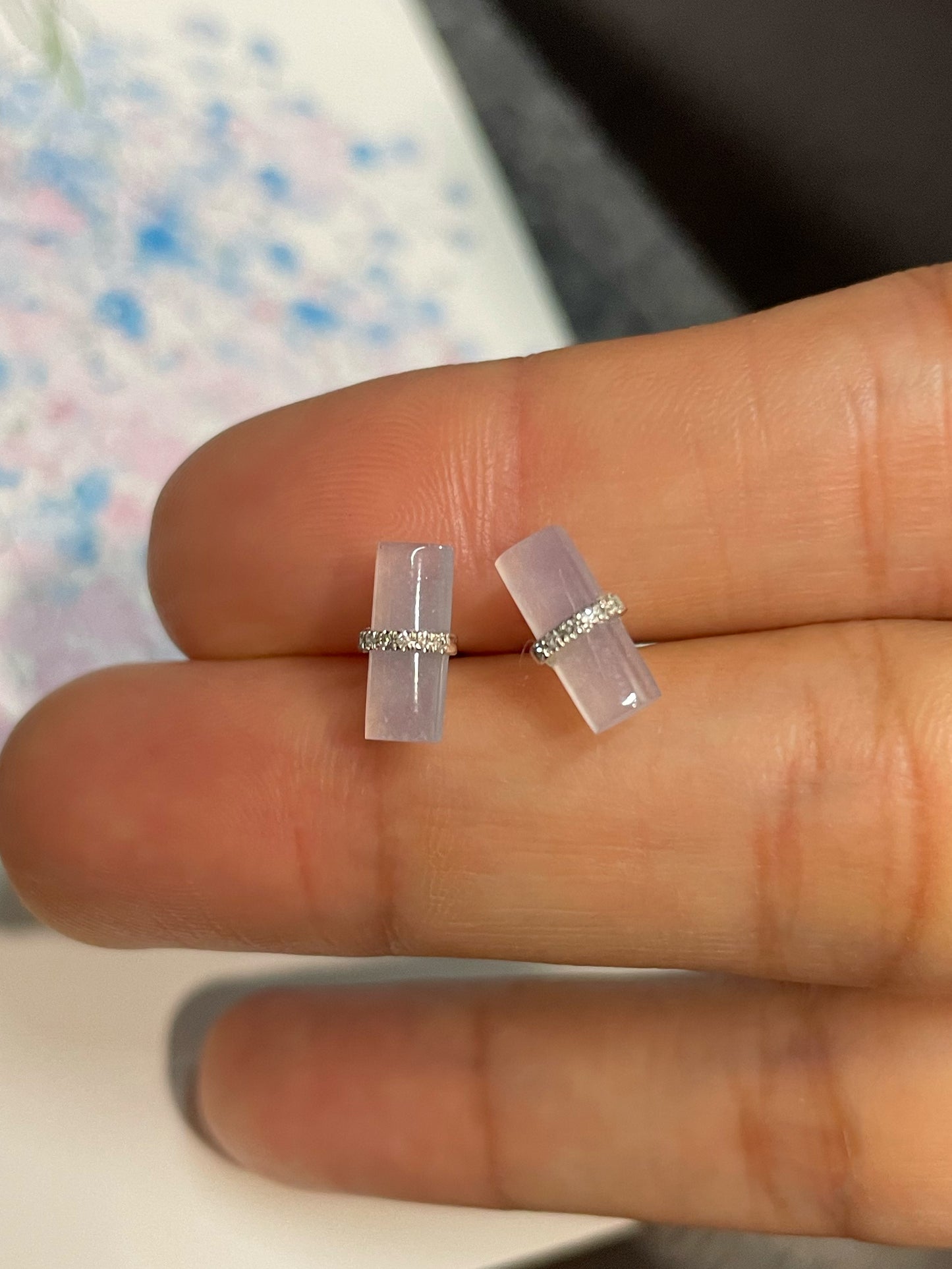 Icy Jade Stud Earrings (NJE080)