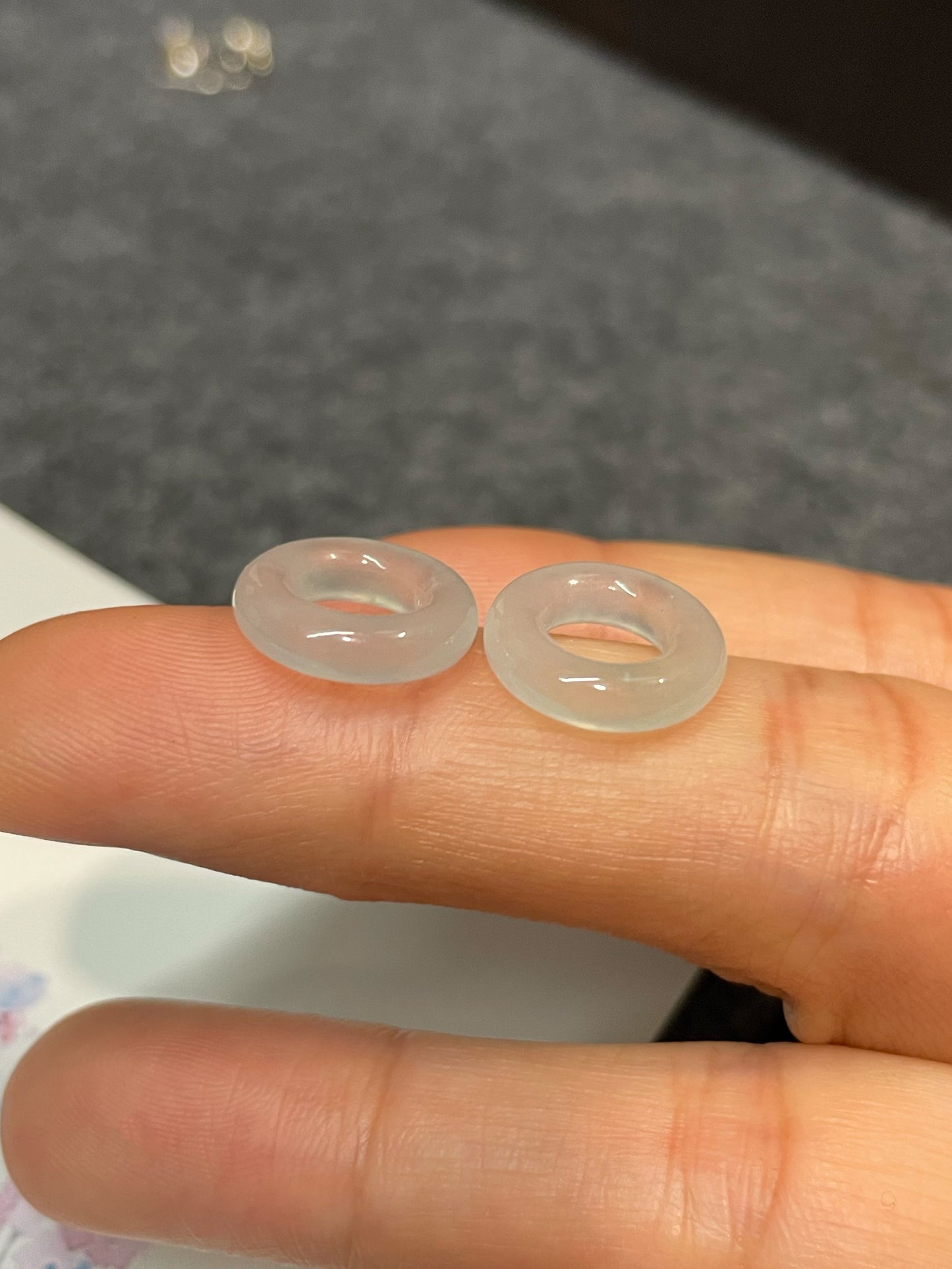 Icy Jadeite Earrings - Hoop Shaped (NJE134)