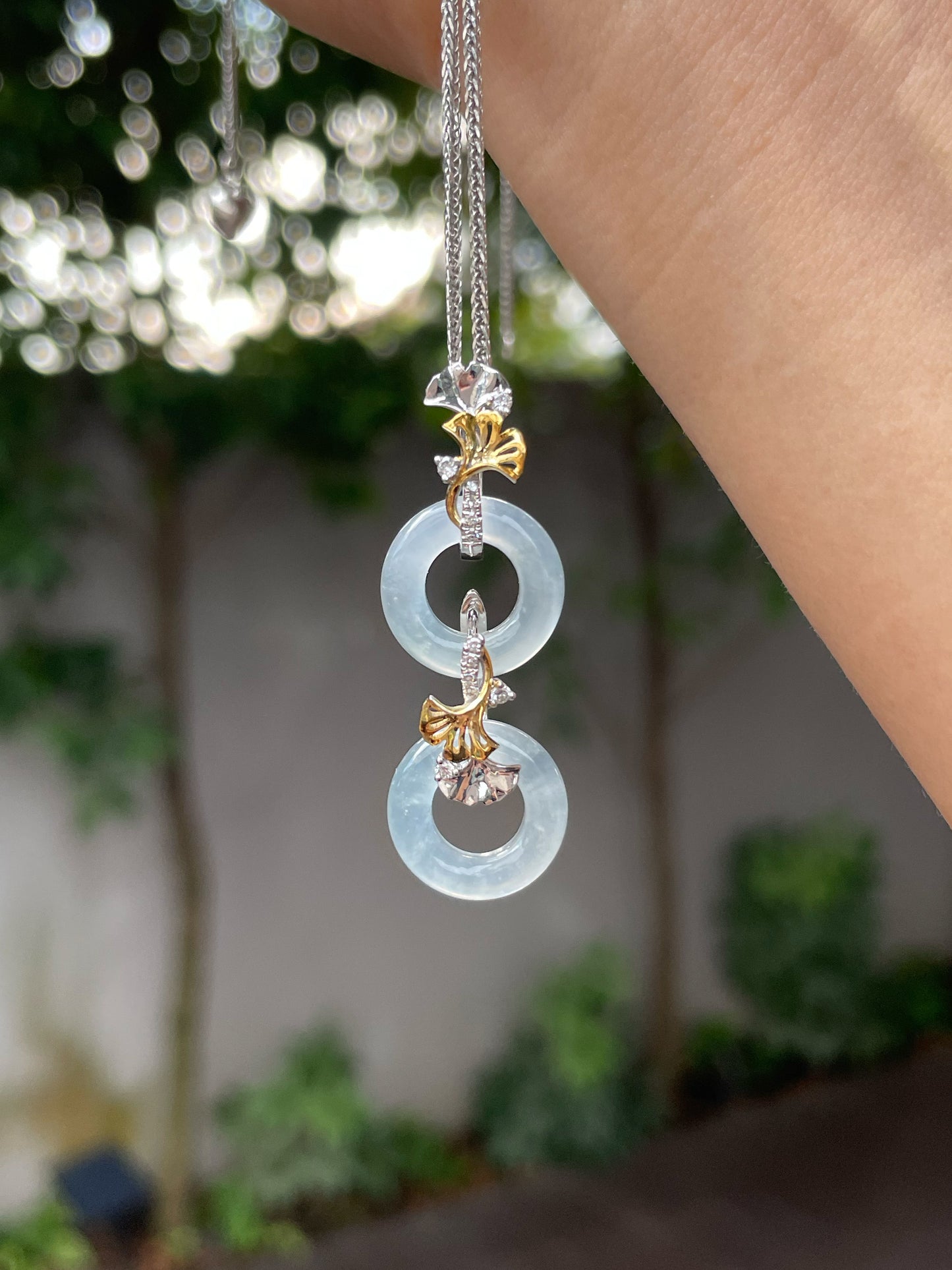 Icy Jadeite Earrings - Hoop Shaped (NJE134)